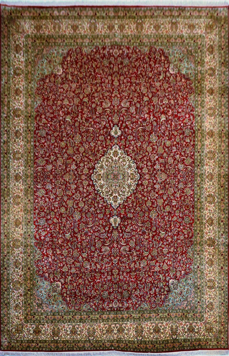 Kayoom Seidenteppich »Kashan 5840«, rechteckig, Einzelstück mit Zertifikat, Wohnzimmer