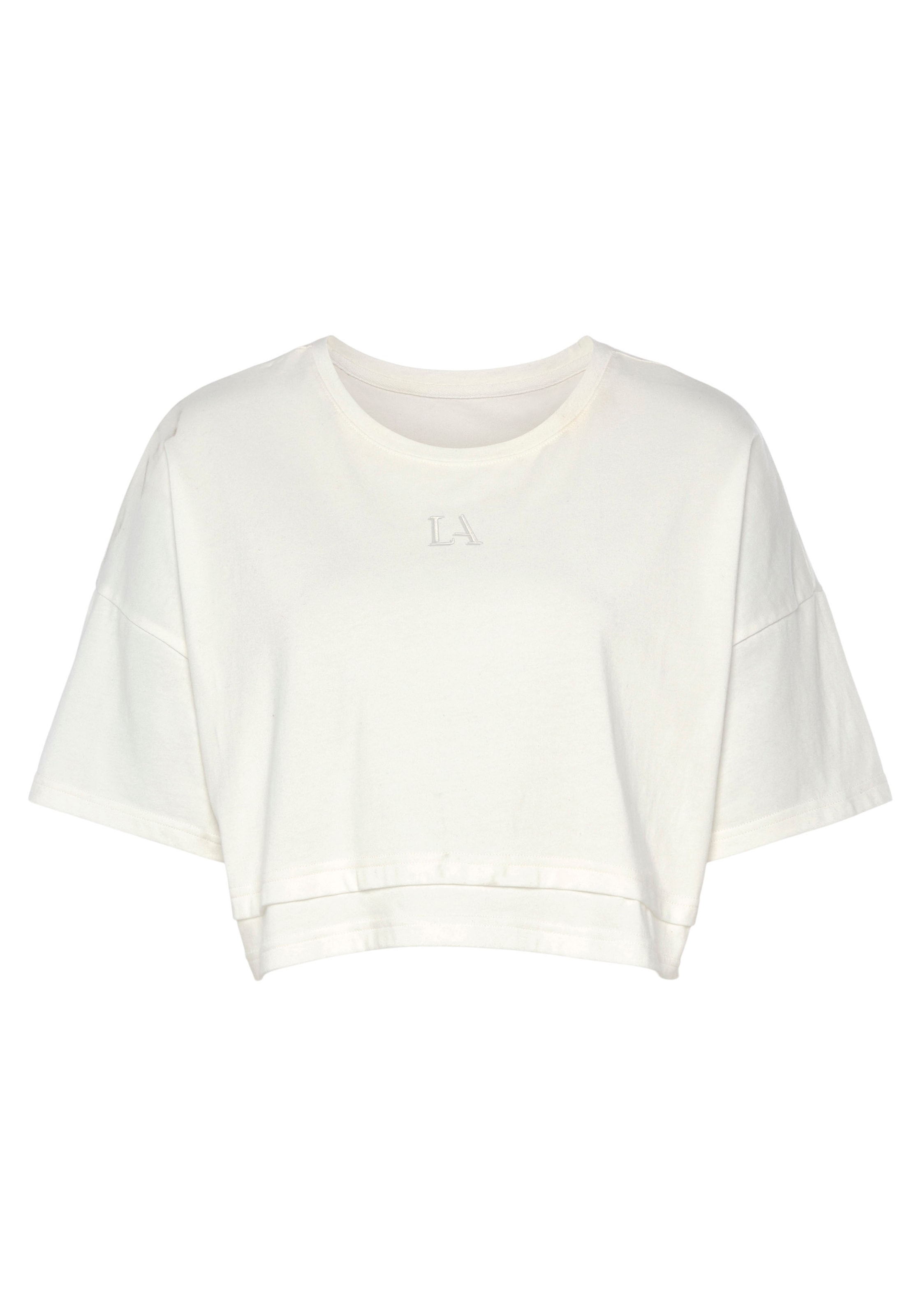 LASCANA Kurzarmshirt, mit kastigem Schnitt und Lagen-Look