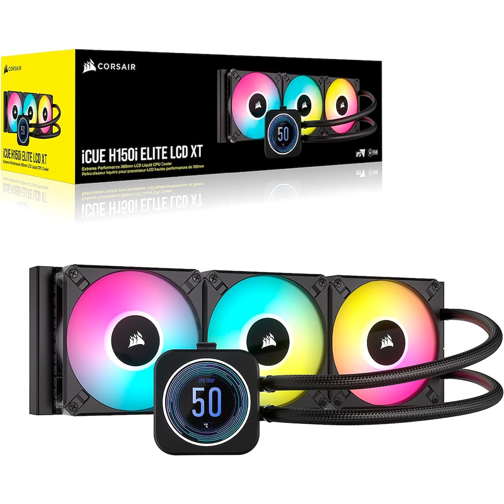 Corsair CPU Kühler »iCUE H150i ELITE LCD XT Liquid CPU Cooler«, (1 St.)