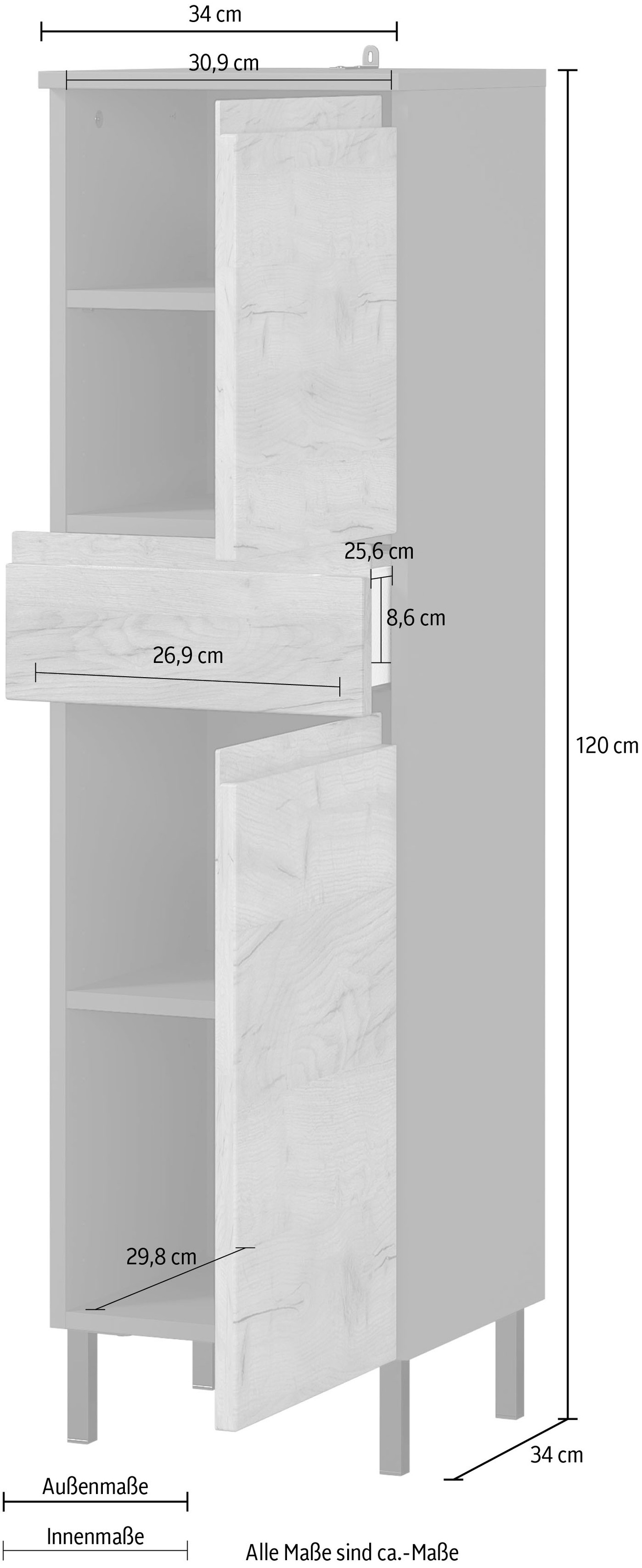 GERMANIA Midischrank »Scantic«, (1 St.), mit griffloser Optik