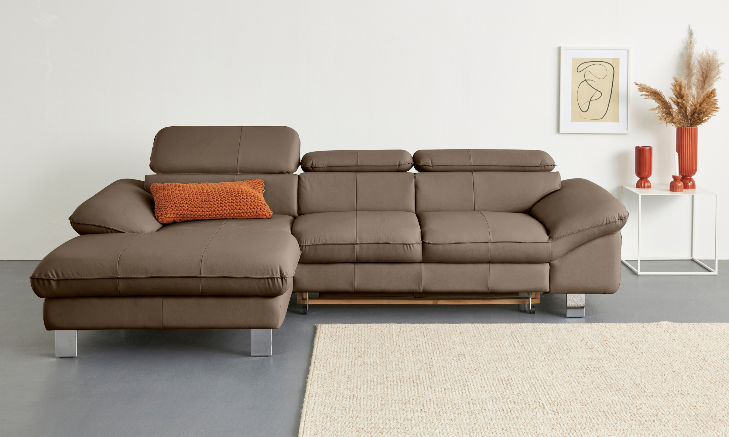 COTTA Ecksofa Driver, mit Kopfteilverstellung, wahlweise mit Bettfunktion