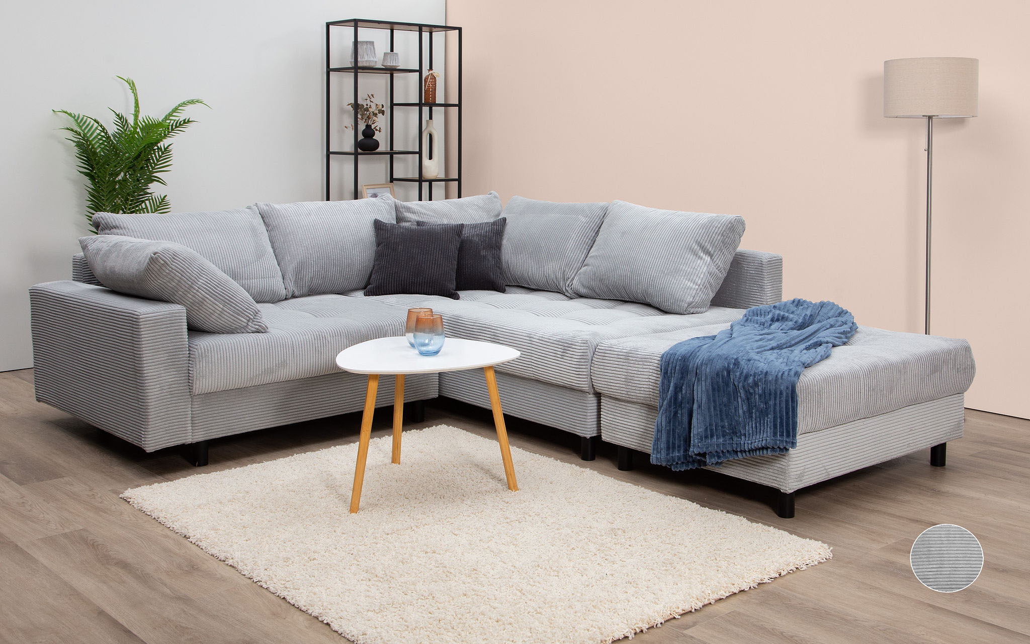 Home affaire Ecksofa Toni L-Form, inklusive Hocker und Rückenkissen