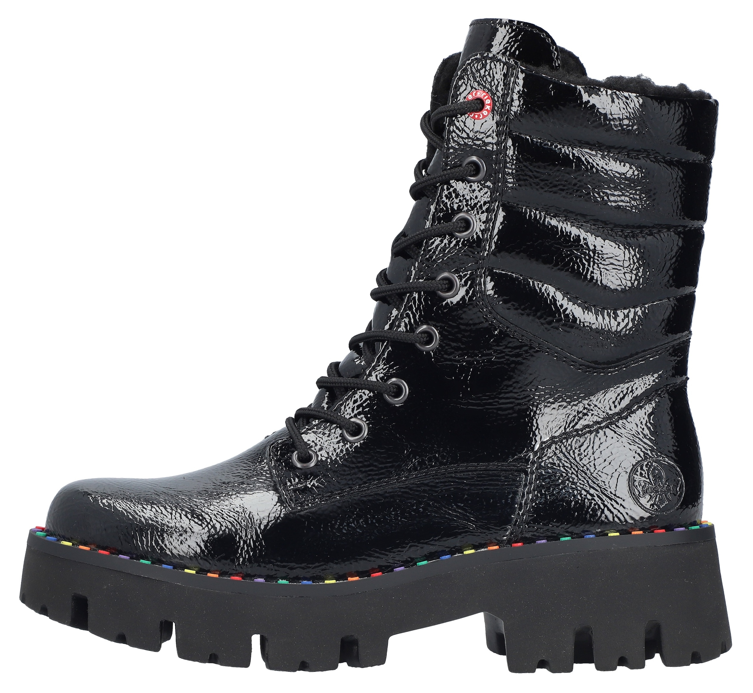 Rieker Winterstiefelette  Plateauboots, Winterboots, Lackstiefelette mit Innen-Reißverschluss