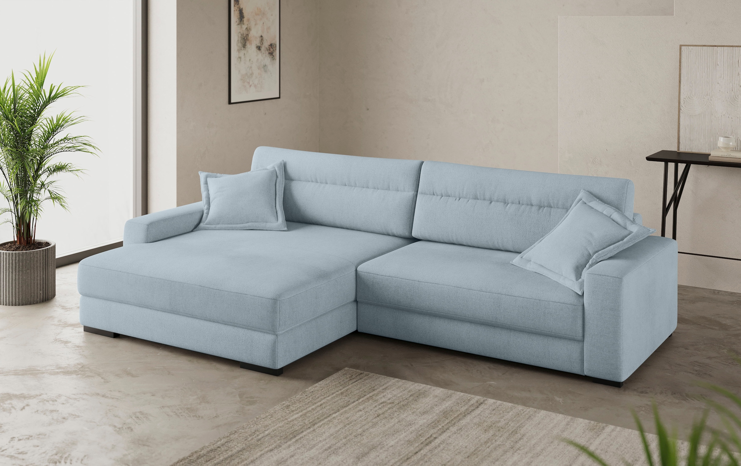 Mr. Couch Ecksofa »Marcello DuraFlex L-Form«, EasyBett, Bettkasten, Kaltschaumpolsterung, bis 140 kg belastbar