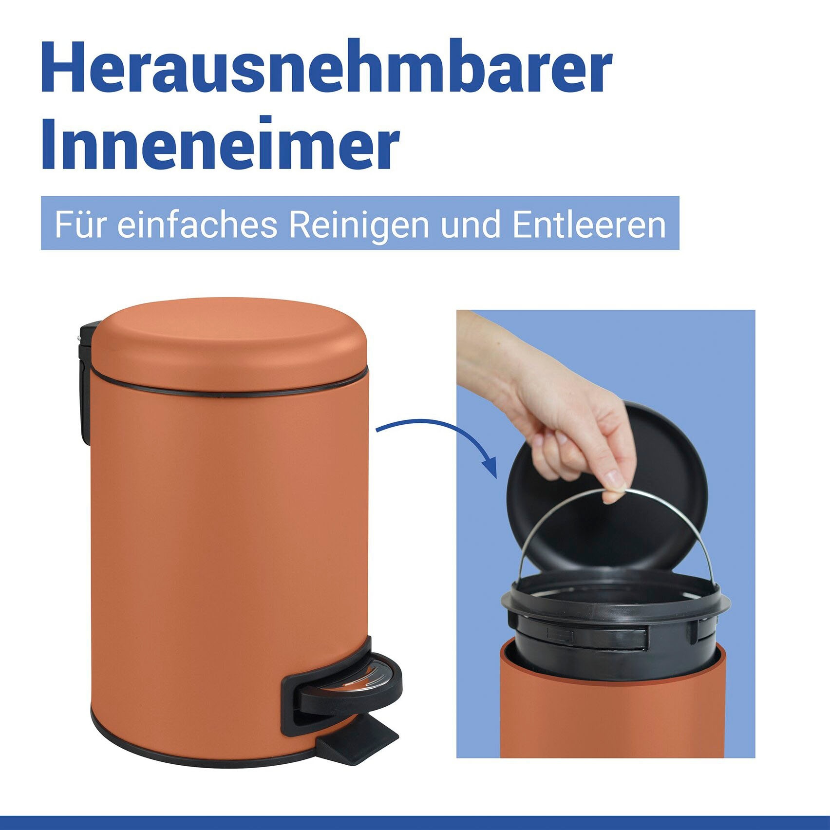 WENKO Kosmetikeimer »Leman« 3 Liter, BxTxH: 17x22,5x25 cm