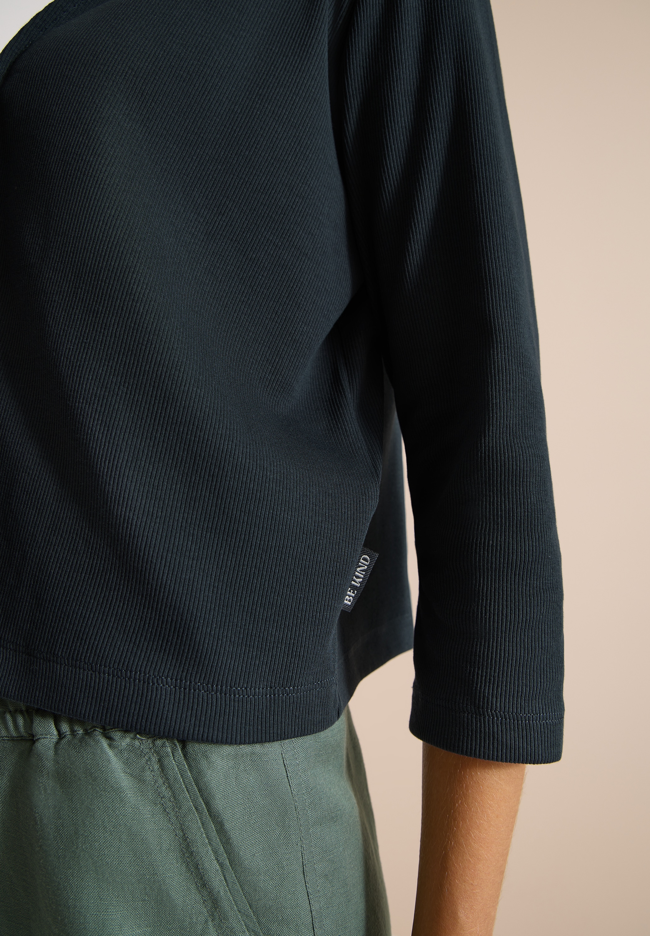 Cecil Bolerojacke ohne Kapuze Offene 3/4-Arm Jacke in Rippstruktur/ Ohne Verschluss