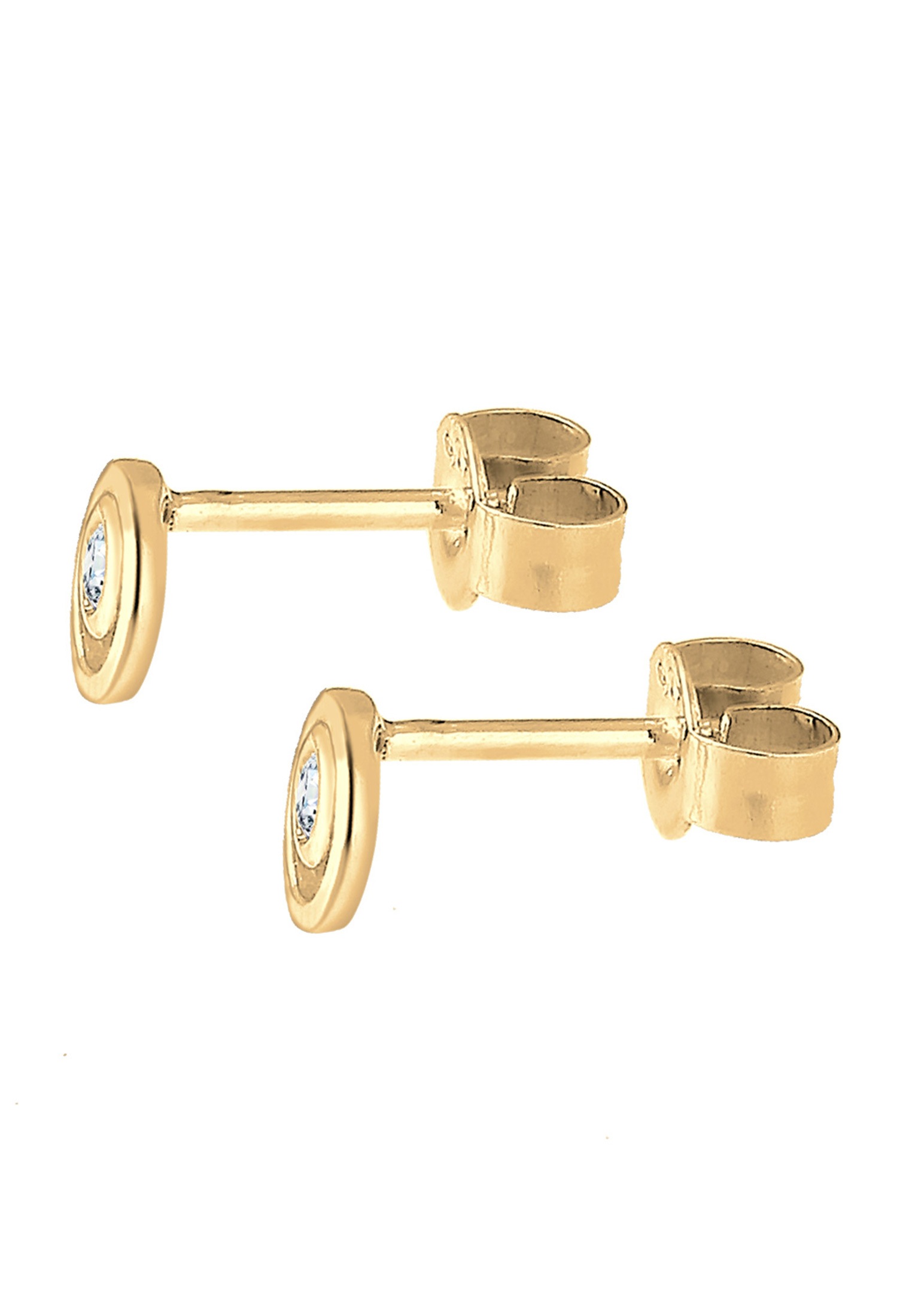 Elli DIAMONDS Paar Ohrstecker »Ohrringe Ohrstecker Kreis Diamant Weiß Brillantschliff (0.03 ct) 585 Gelbgold«