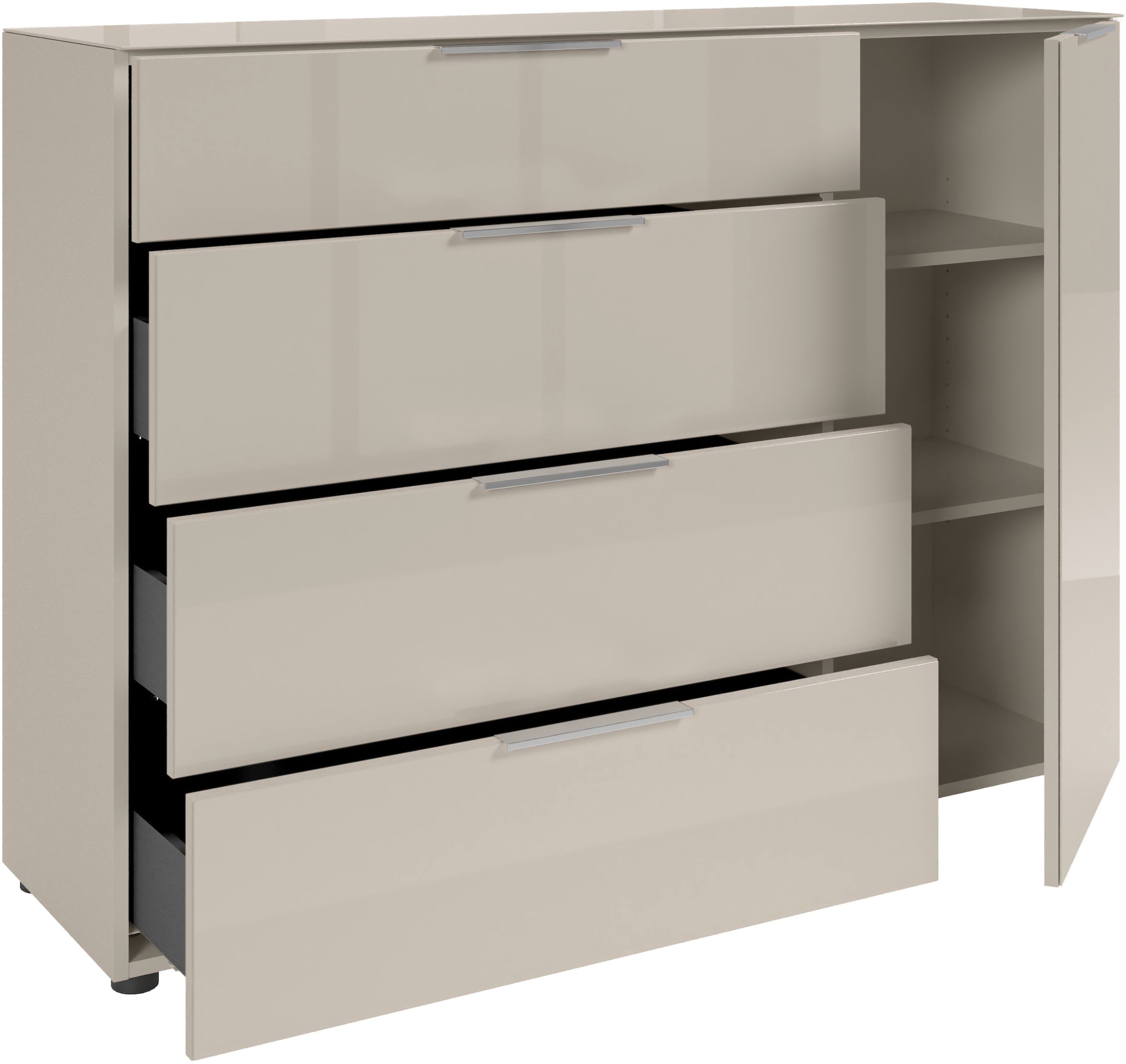 HBZ Kommode »Santorin, BxHxT 135x99x40 cm«, (1 St.), Breite 135cm, Softclose für Türen und Schubkästen, Melaminbeschichtung