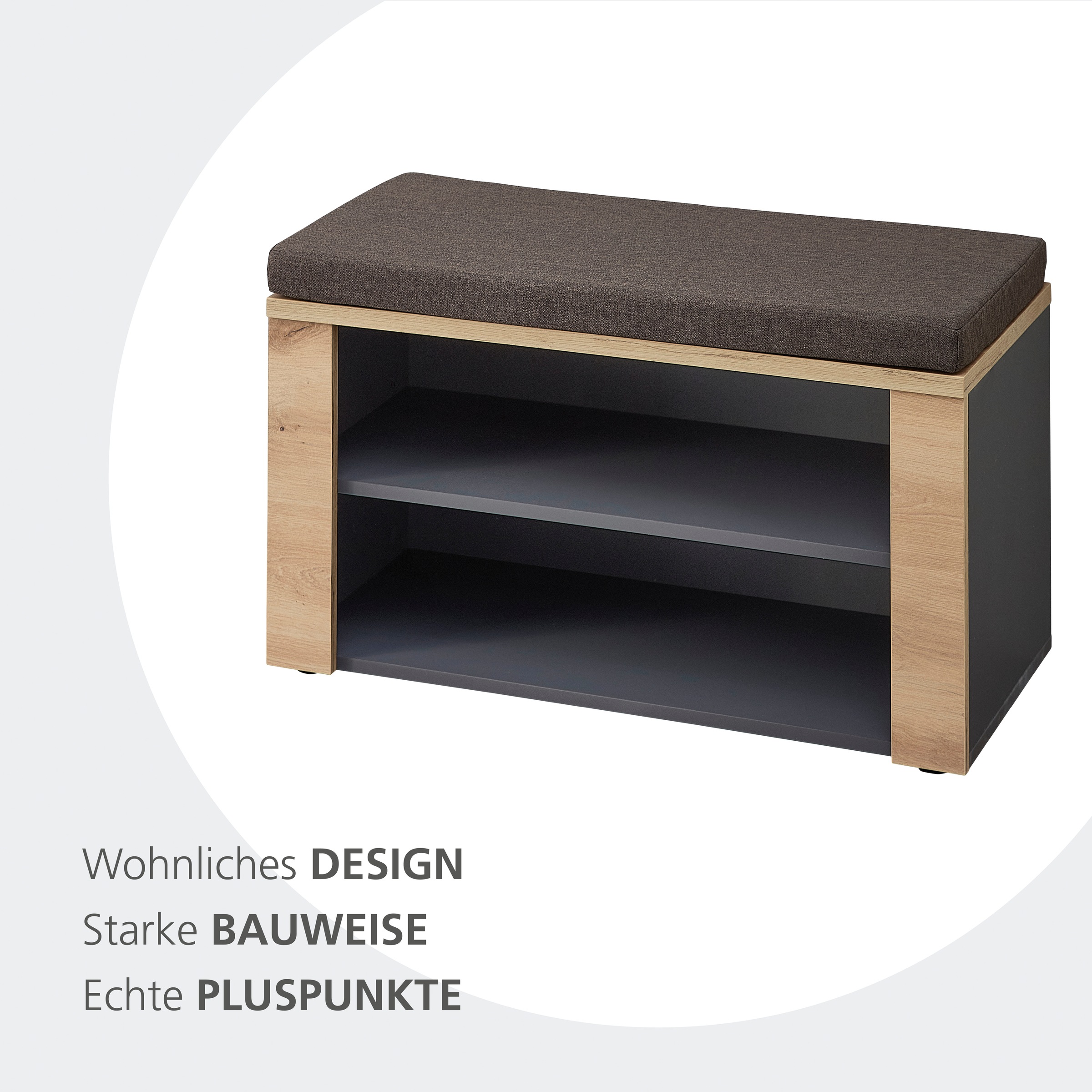 OTTO home Sitzbank »Bergen Sitzbank, 80/48/38 (B/H/T cm)« 1 Stk. tlg. 1 Boden, Sitzkissen