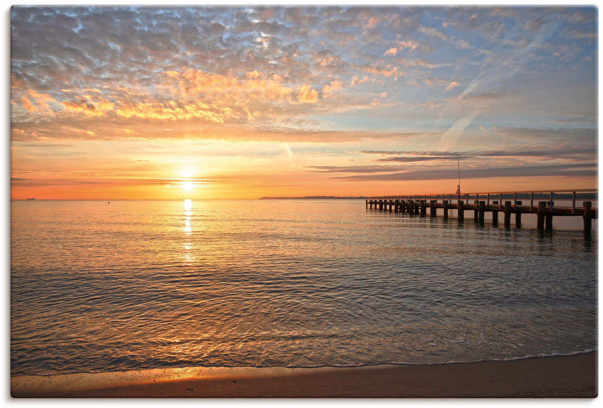 Artland Wandbild »Früh morgens an der Ostsee«, Bilder vom Sonnenuntergang & -aufgang, (1 St.), als Alubild, Outdoorbild, Leinwandbild, Poster, Wandaufkleber