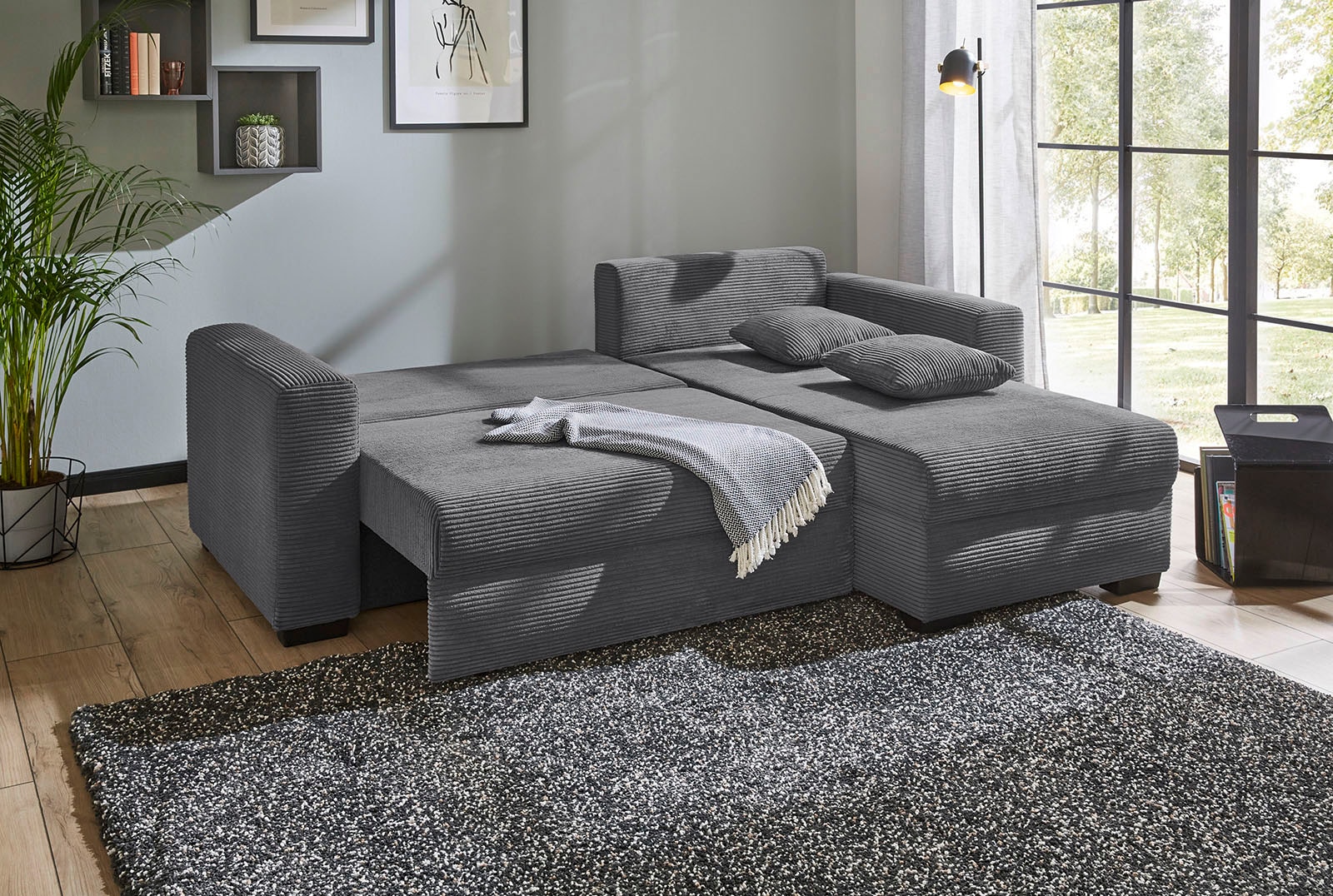 Jockenhöfer Gruppe Ecksofa »Elmau, L-Form, Breite 235cm«, inkl. Bettfunktion, Bettkasten, Ottomane links/rechts montierbar