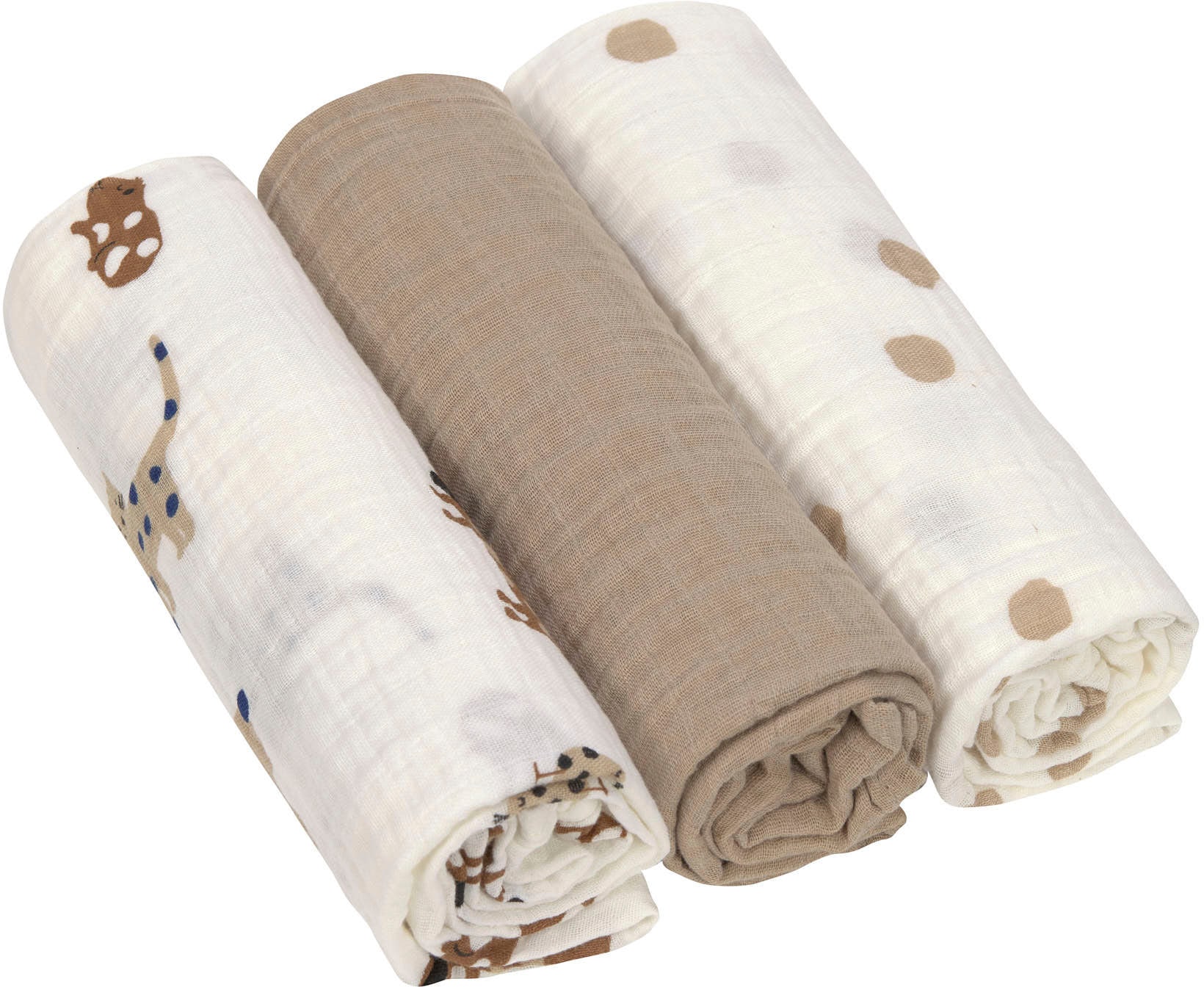 LÄSSIG Stoffwindeln »Little Mateys, Einschlag- und Mulltuchset L, Royal Blue«, (Set, 3 St.)