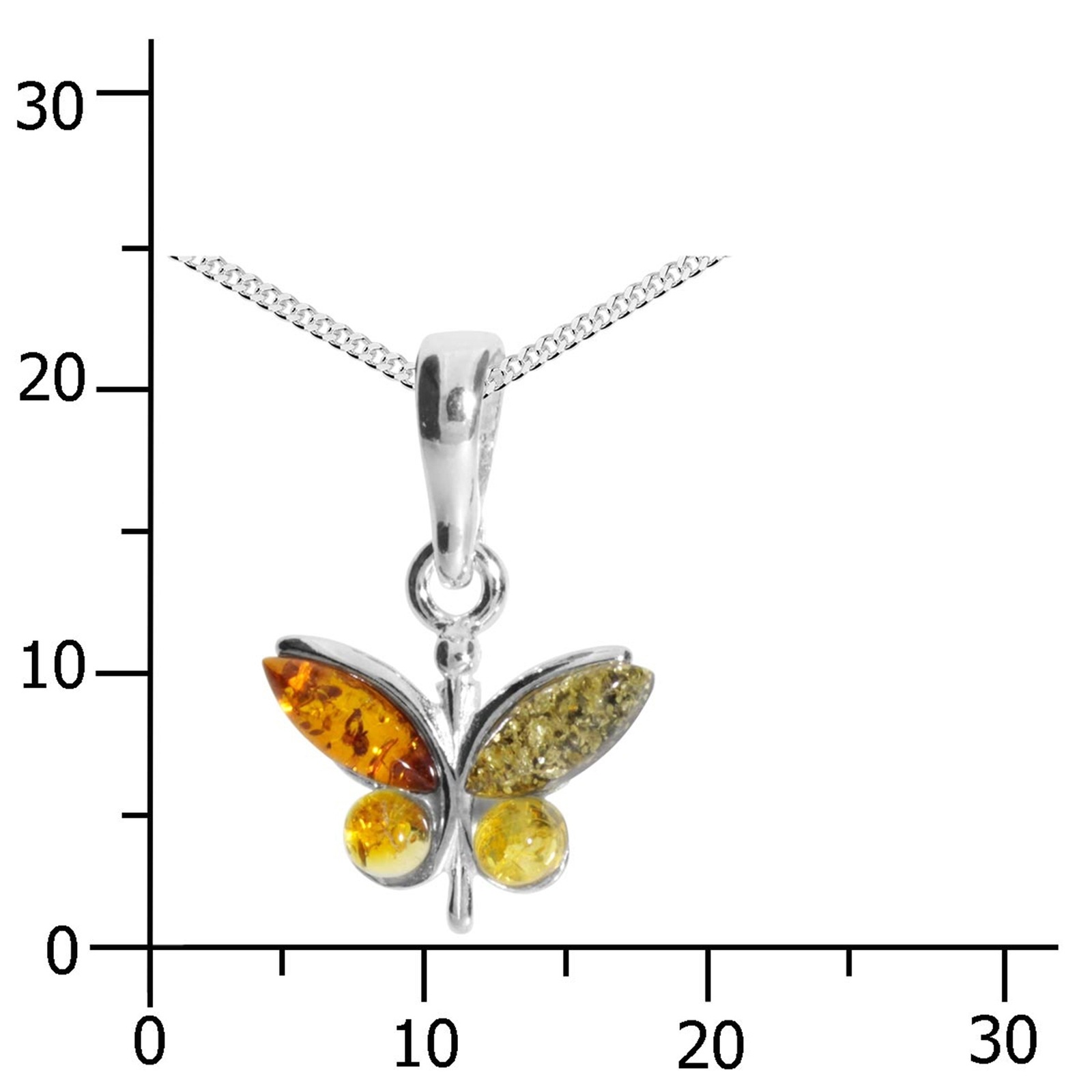 OSTSEE-SCHMUCK Kette mit Anhänger »- Schmetterling - Silber 925/000 - Bernstein«