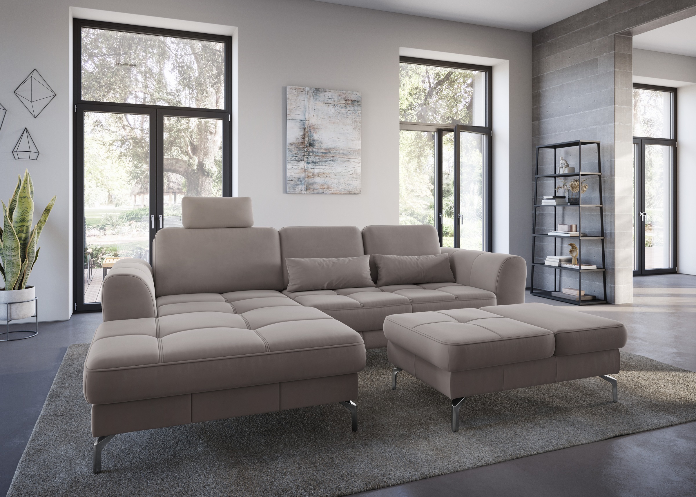 sit&more Hocker »Bendigo« mit Klappfunktion, Bodenfreiheit 15 cm, wahlweise in 2 Fußfarben