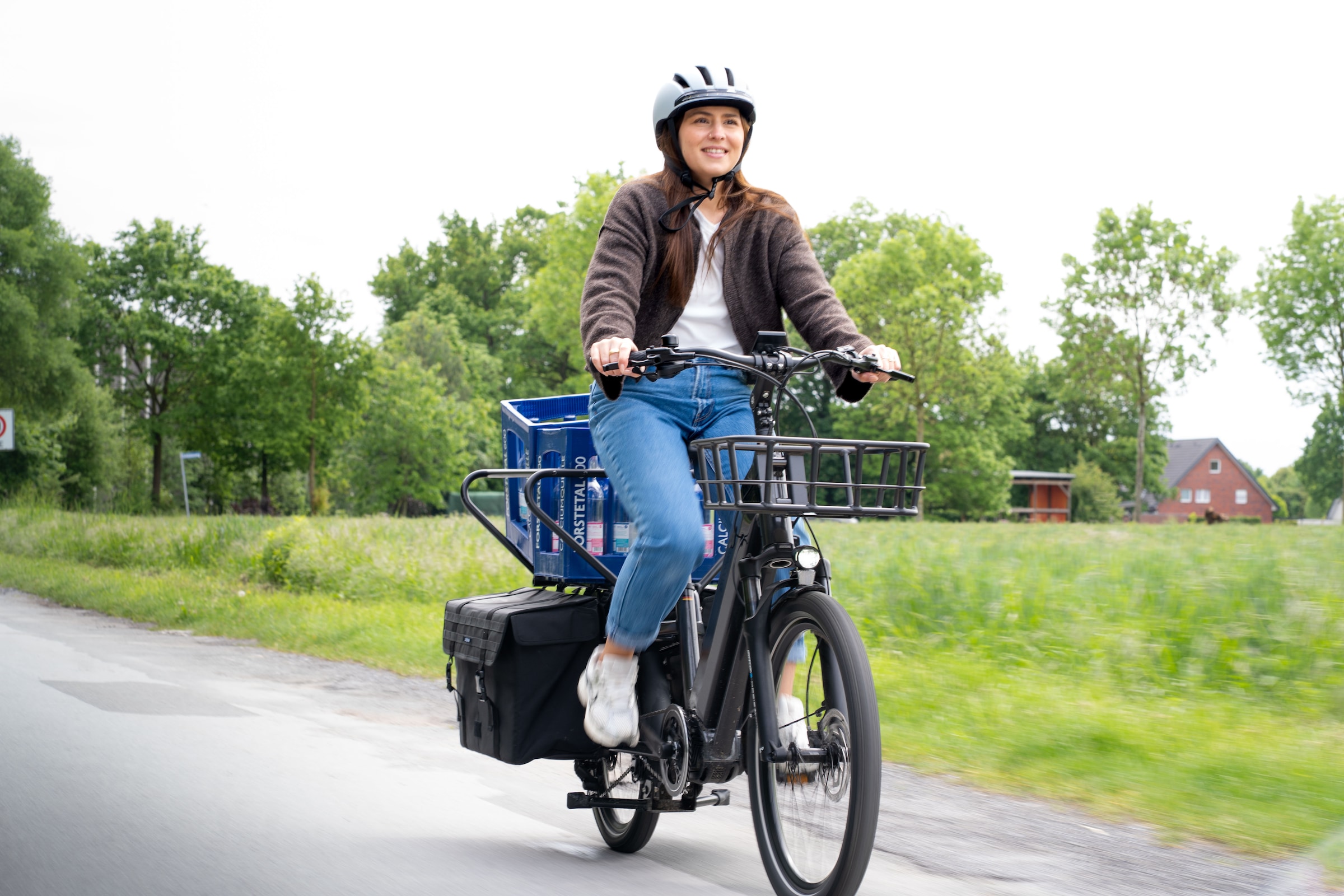 Prophete »Longtail - Urbanicer 4.0 inkl. 2 Sitzpolster« 9 Gang Shimano Cues Schaltwerk Kettenschaltung Mittelmotor 250 W 10 Jahre Garantie auf den Rahmen, Heck-Gepäckträger bis 80kg Zuladung