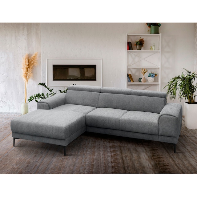 exxpo - sofa fashion Ecksofa »Ophelia«, 3 Kopfstützen, wahlweise  Sitztiefenverstellung, frei im Raum stellbar auf Rechnung kaufen