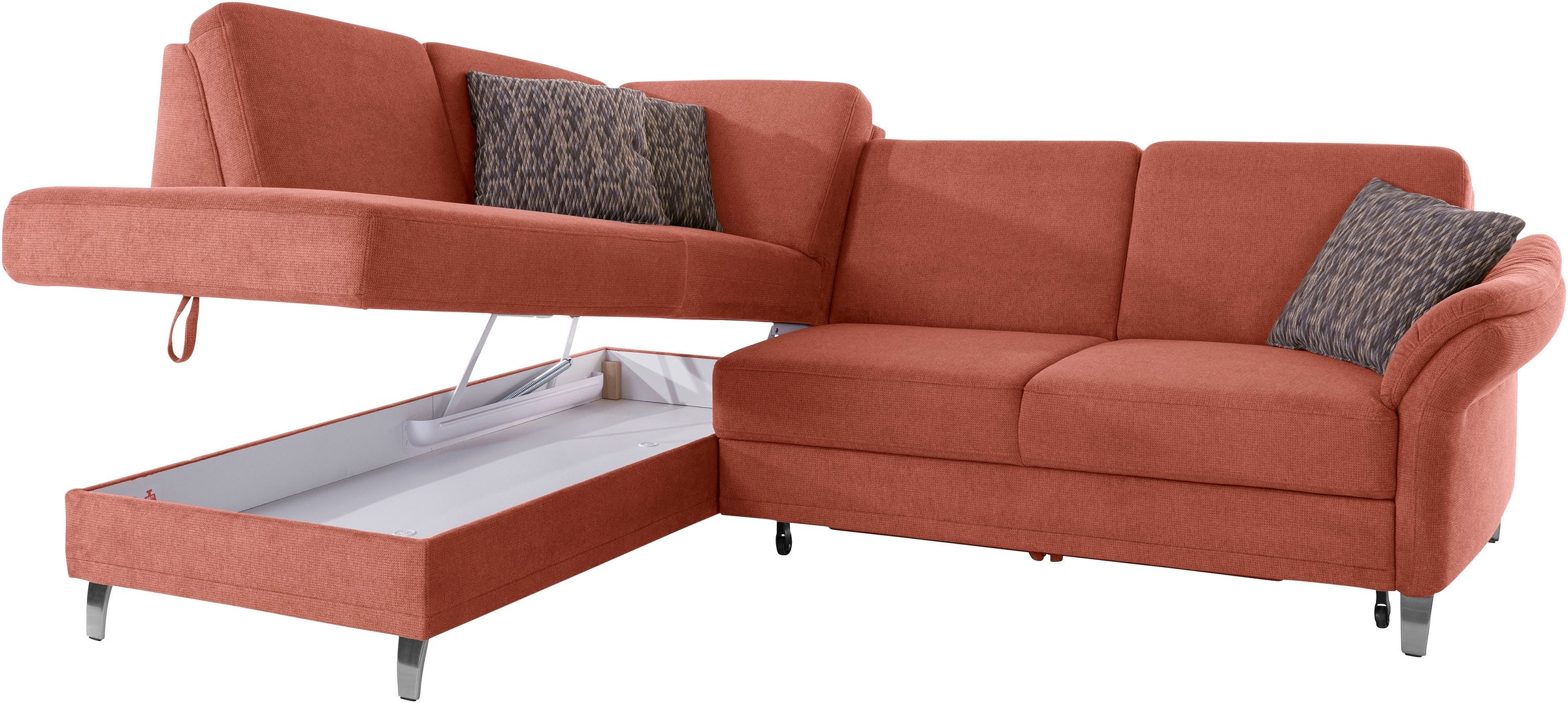 sit&more Ecksofa »Clio L-Form«, wahlweise mit Bettfunktion und Bettkasten, inklusive Federkern
