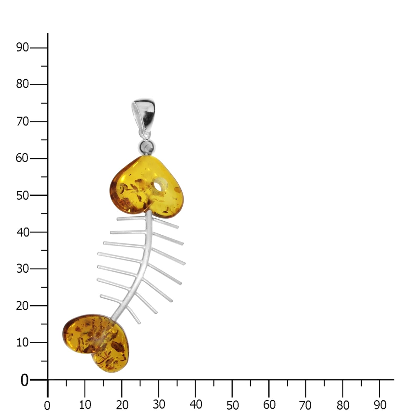 OSTSEE-SCHMUCK Kettenanhänger »- Fisch 75 mm - Silber 925/000 - Bernstein« ()