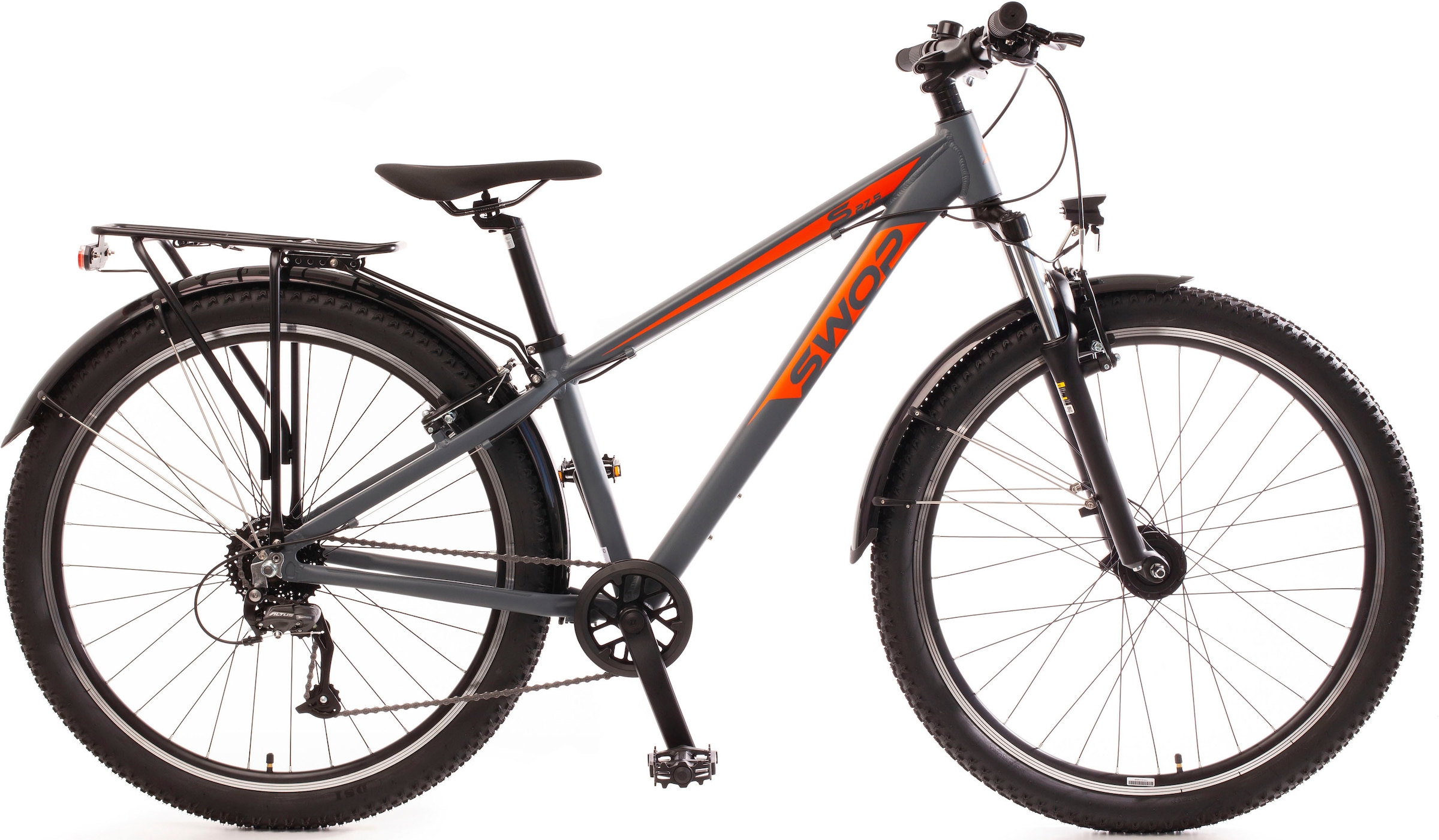 ATB »27,5" "SWOP" Jugendfahrrad matt-grau mit Federgabel«, 9 Gang, Shimano, Altus...