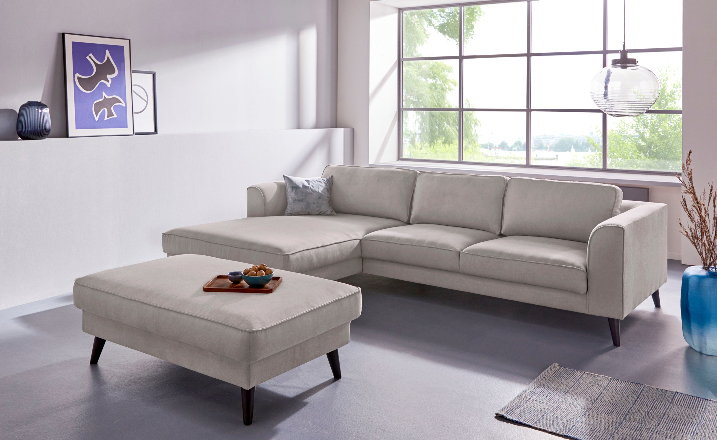 INOSIGN Ecksofa »Lumber Jack, elegant und bequem, Breite 280, hoher Fuß, L-Form«, in moderner Optik