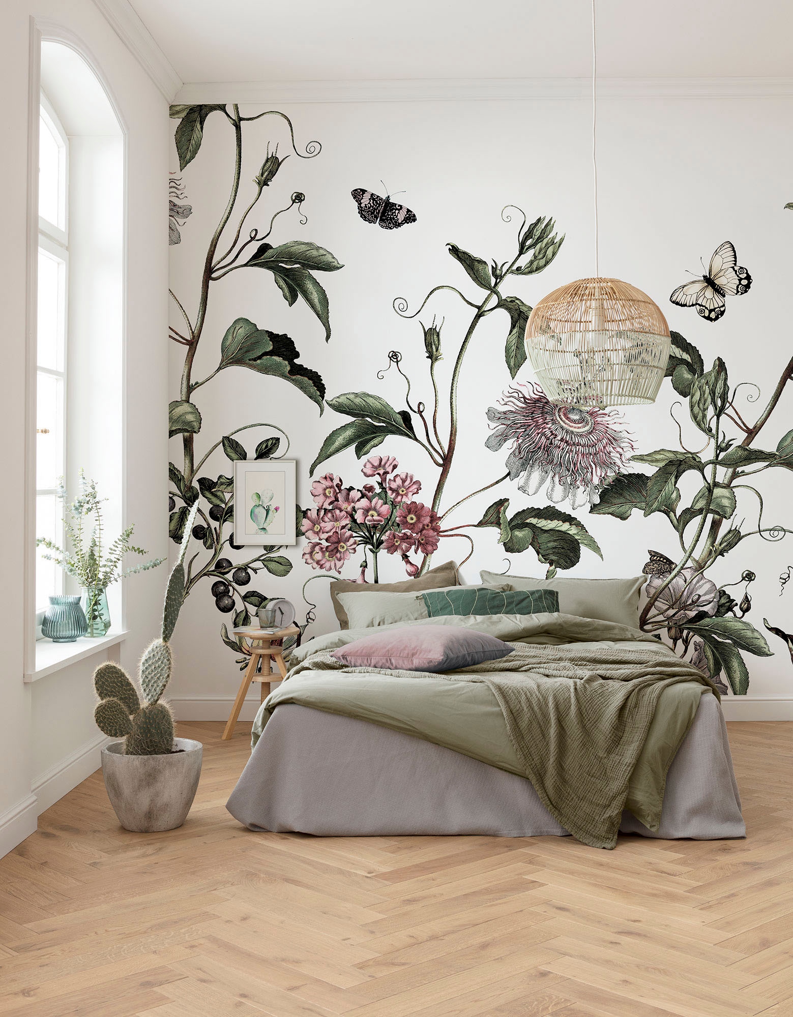 Komar Fototapete »Digitaldruck Vlies - Paradis de Papillons - Größe 400 x 250 cm«, bedruckt, Wohnzimmer, Schlafzimmer