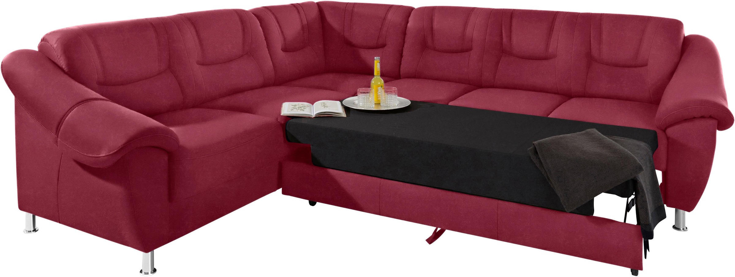 sit&more Ecksofa »Salsa L-Form«, mit Federkern, wahlweise mit Bettfunktion