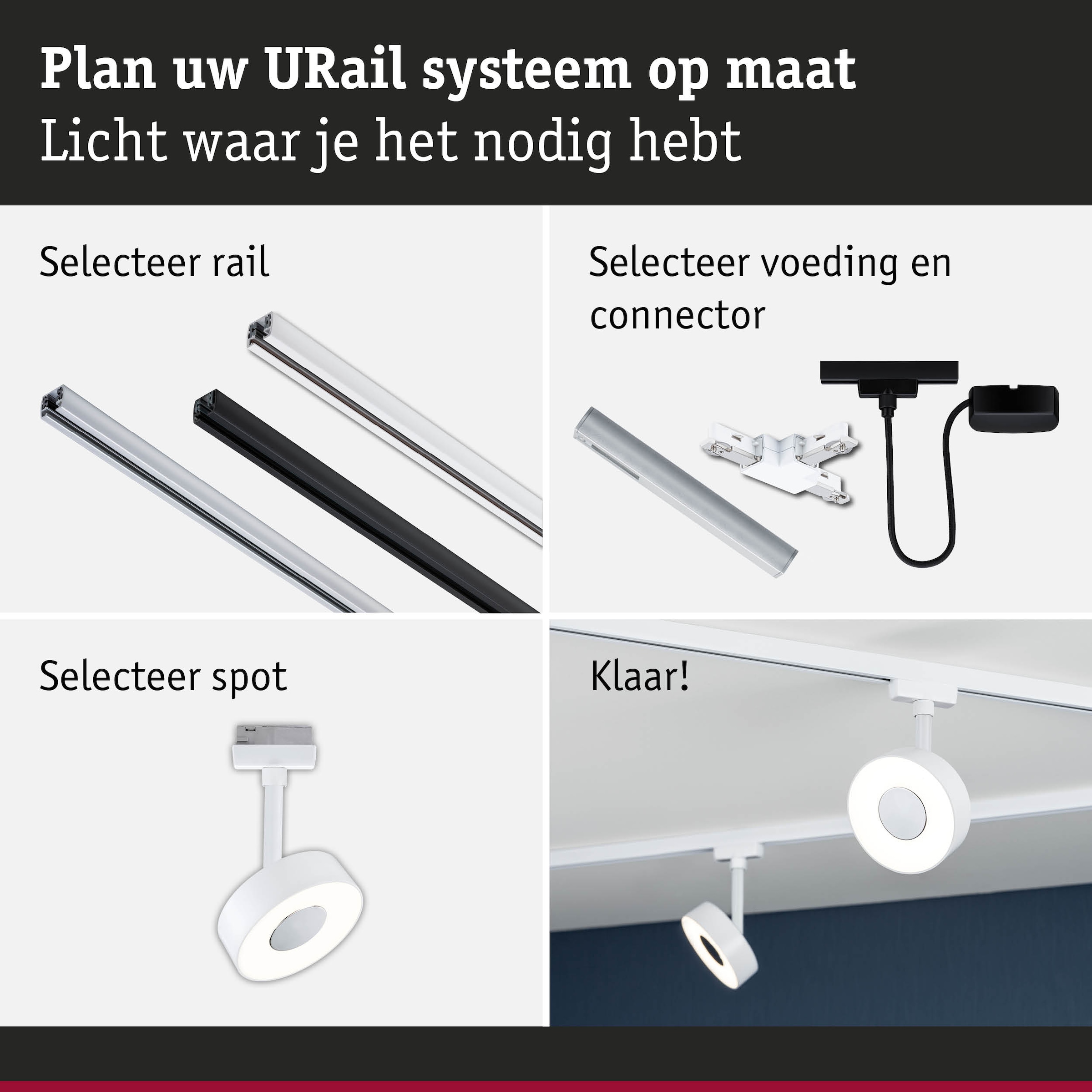 Paulmann Schienensystem-Leuchten »URail LED Schienenspot 3-Step-Dim Circle Einzelspot Signalweiß« LED-Modul 1 Stk. Warmweiß Memoryfunktion, mehrere Helligkeitsstufen