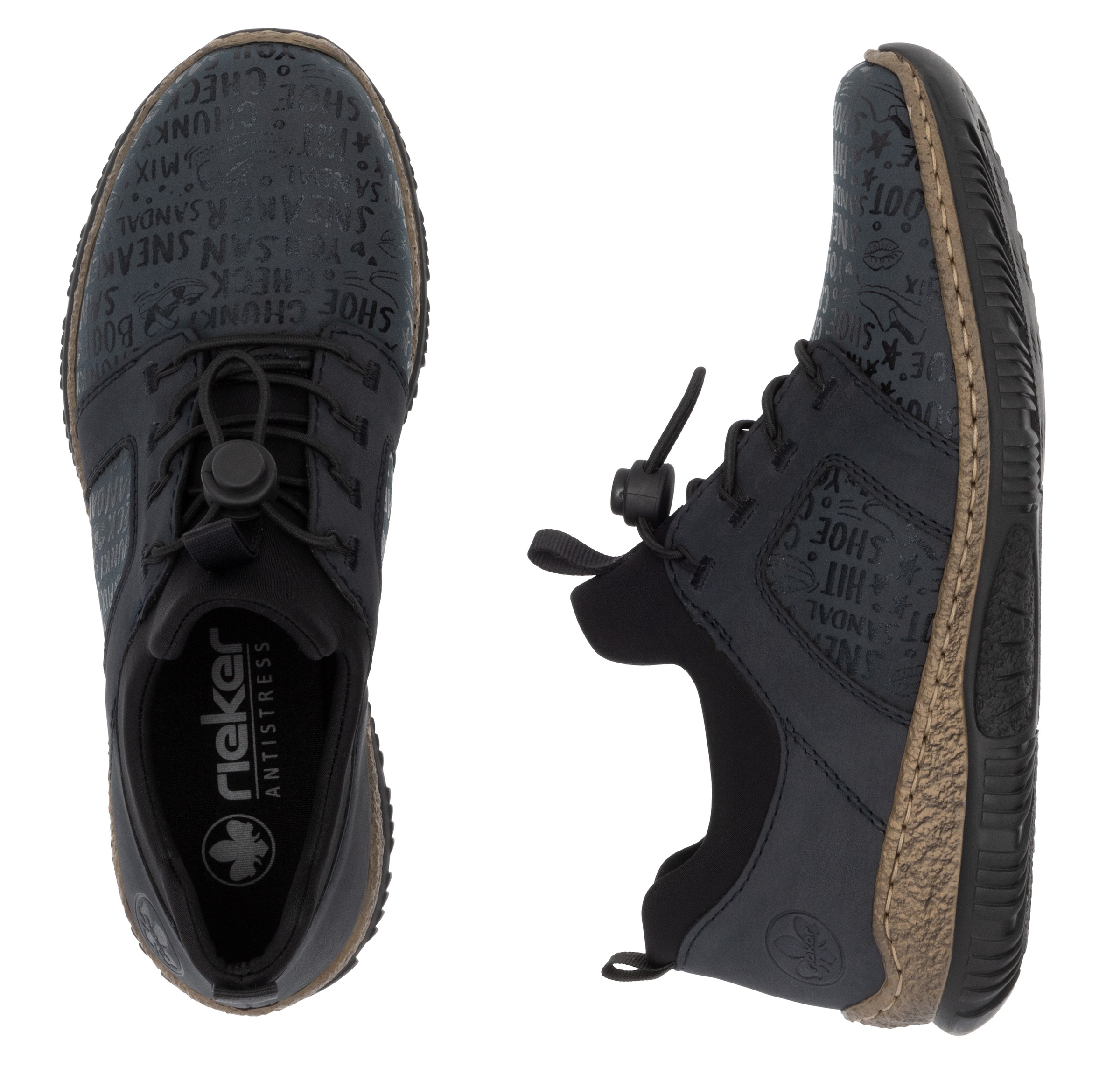 Rieker Slip-On Sneaker, Schlupfschuh, Freizeitschuh, Halbschuh mit praktischen Anziehlaschen