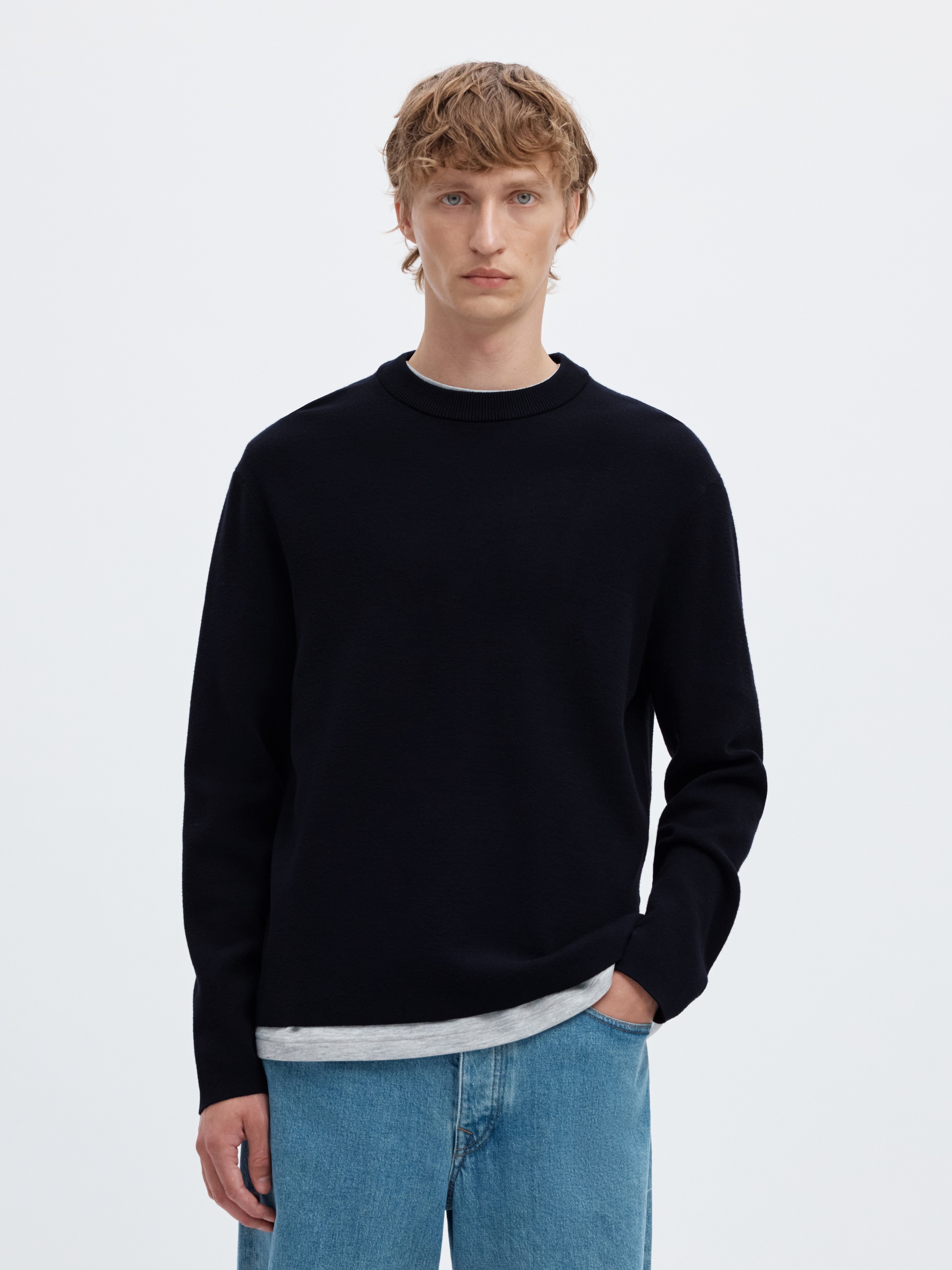 SELECTED Rundhalspullover »SLMTELLER FN CREW NECK NOOS« Viskosemischung, regular fit