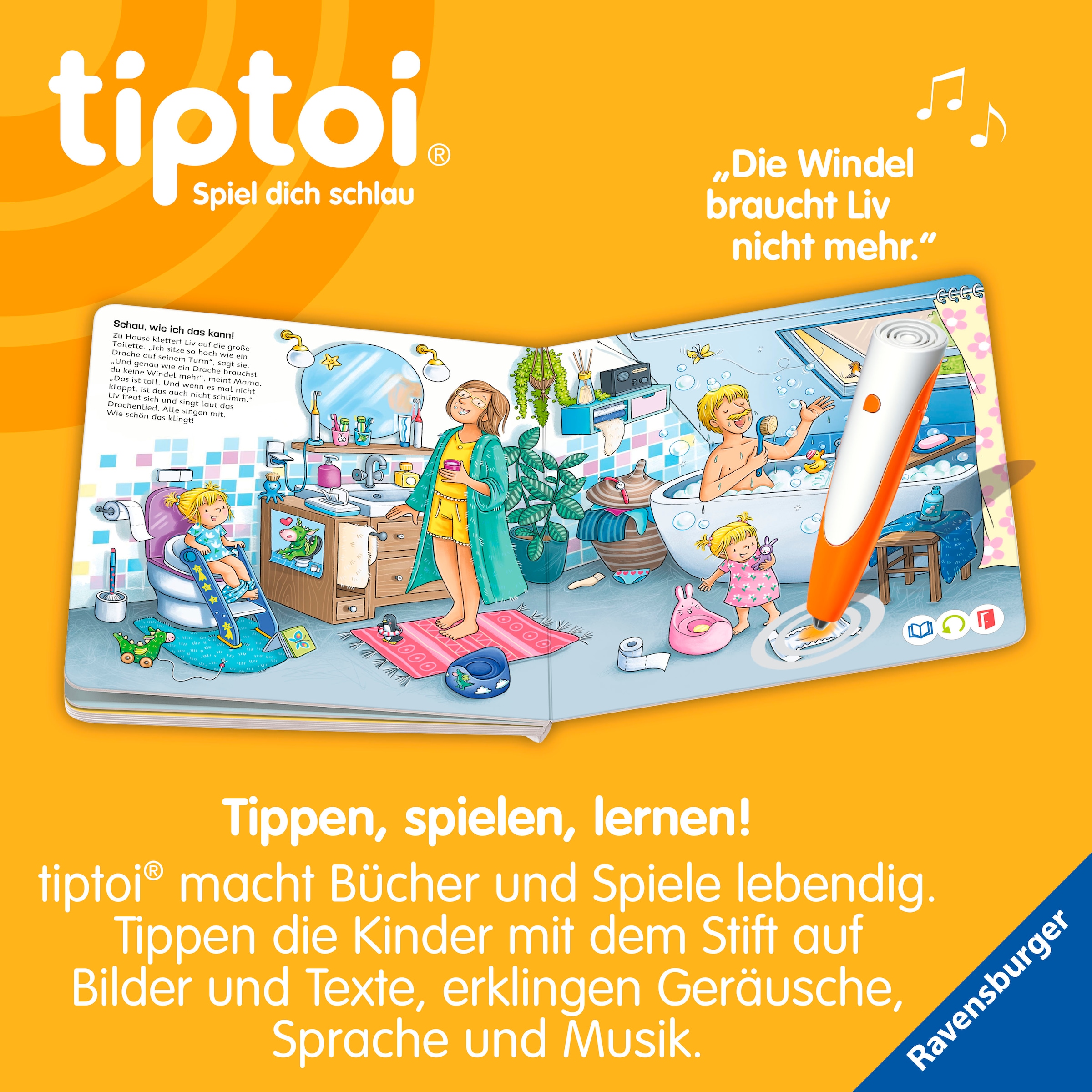 Ravensburger »tiptoi® Abenteuer Großwerden - Liv geht aufs Töpfchen« Made in Europe
