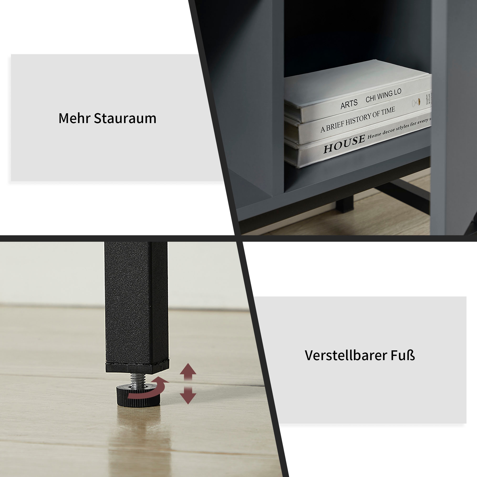 OTTO home Highboard »Azly« pflegeleichte Melaminoberfläche, robustes Metallgestell, ABS-Kanten