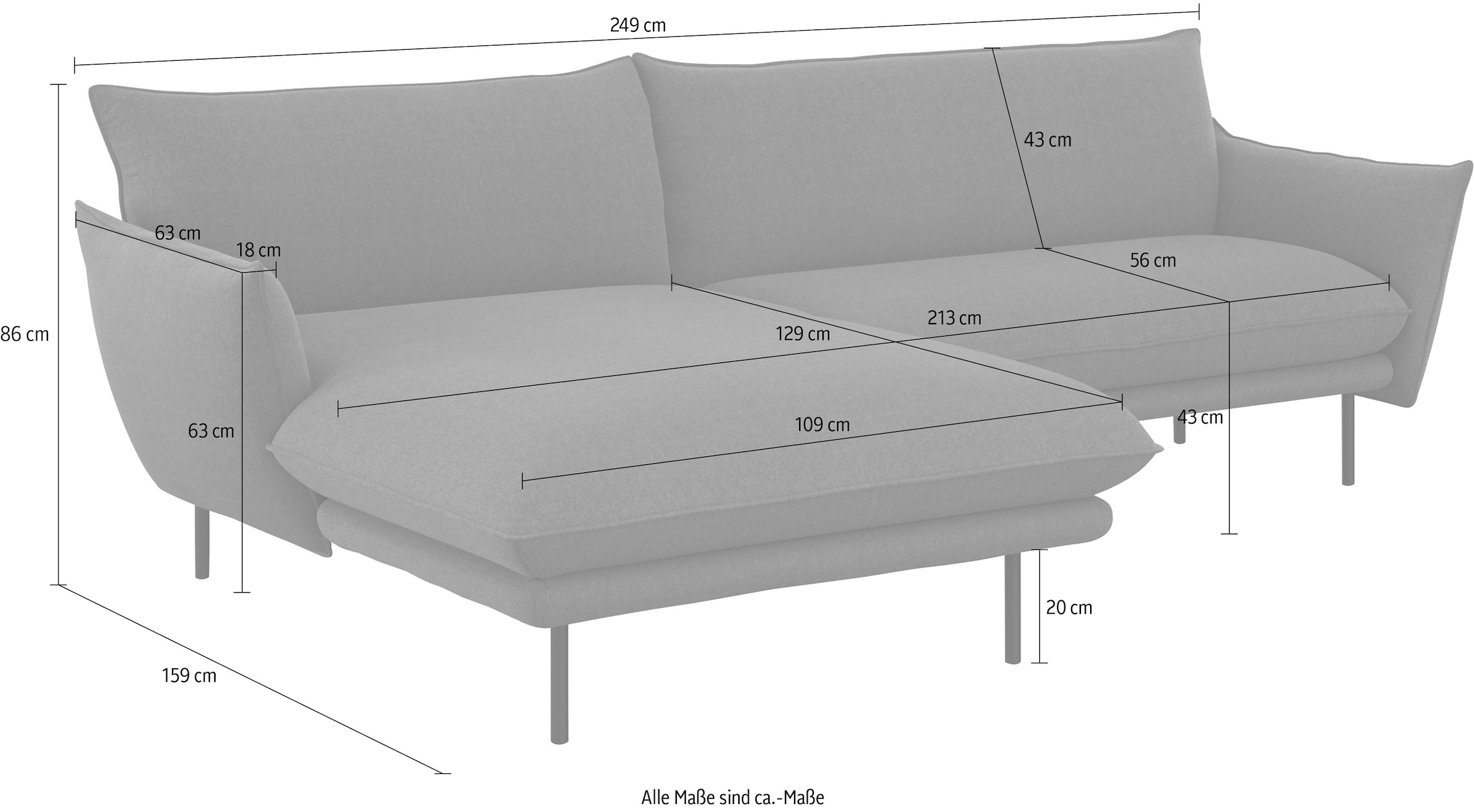andas Ecksofa »Stine L-Form« Besonderes Design durch Kissenoptik und Keder, by Morten Georgsen