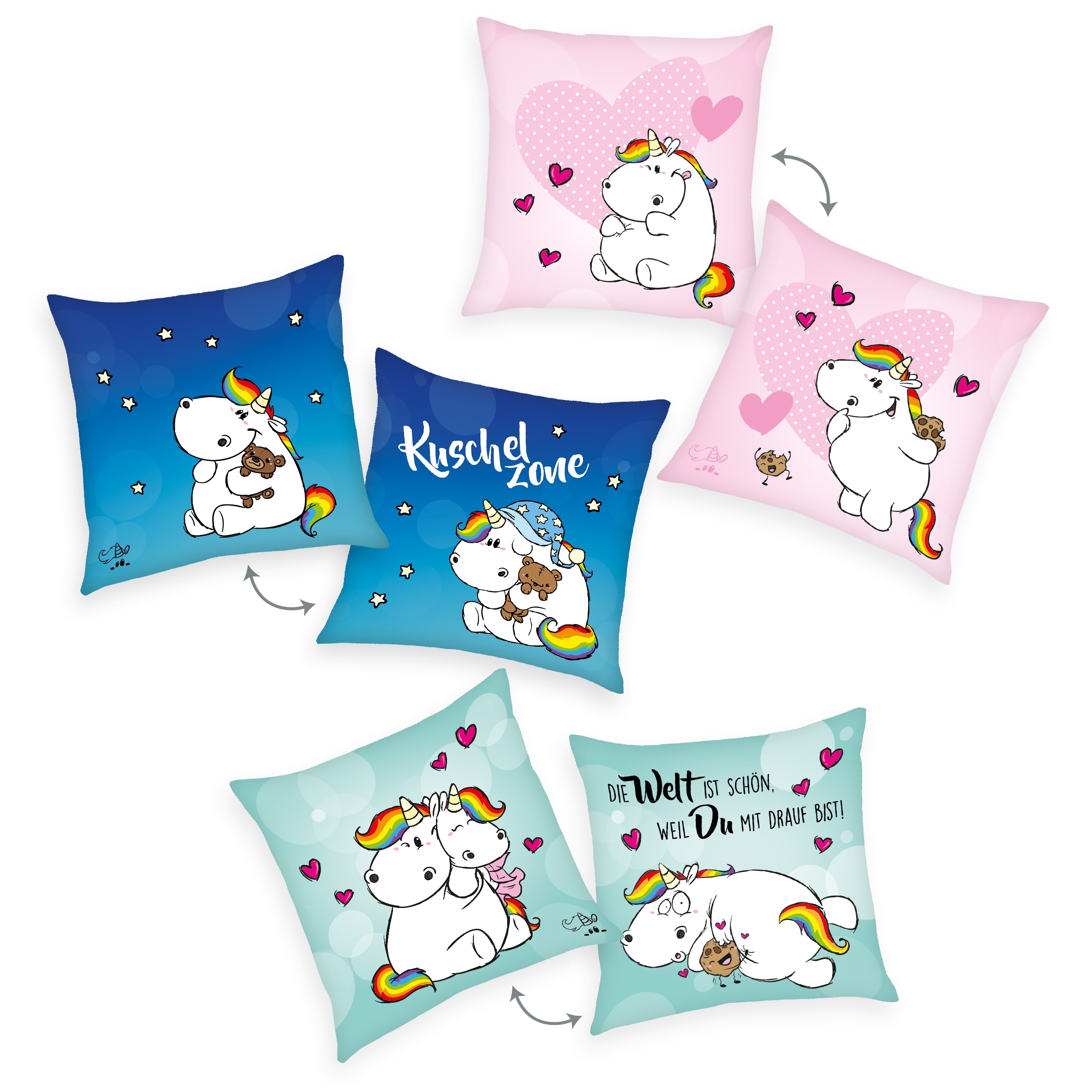 Pummeleinhorn Dekokissen »Pummeleinhorn« hochfarbig bedruckt