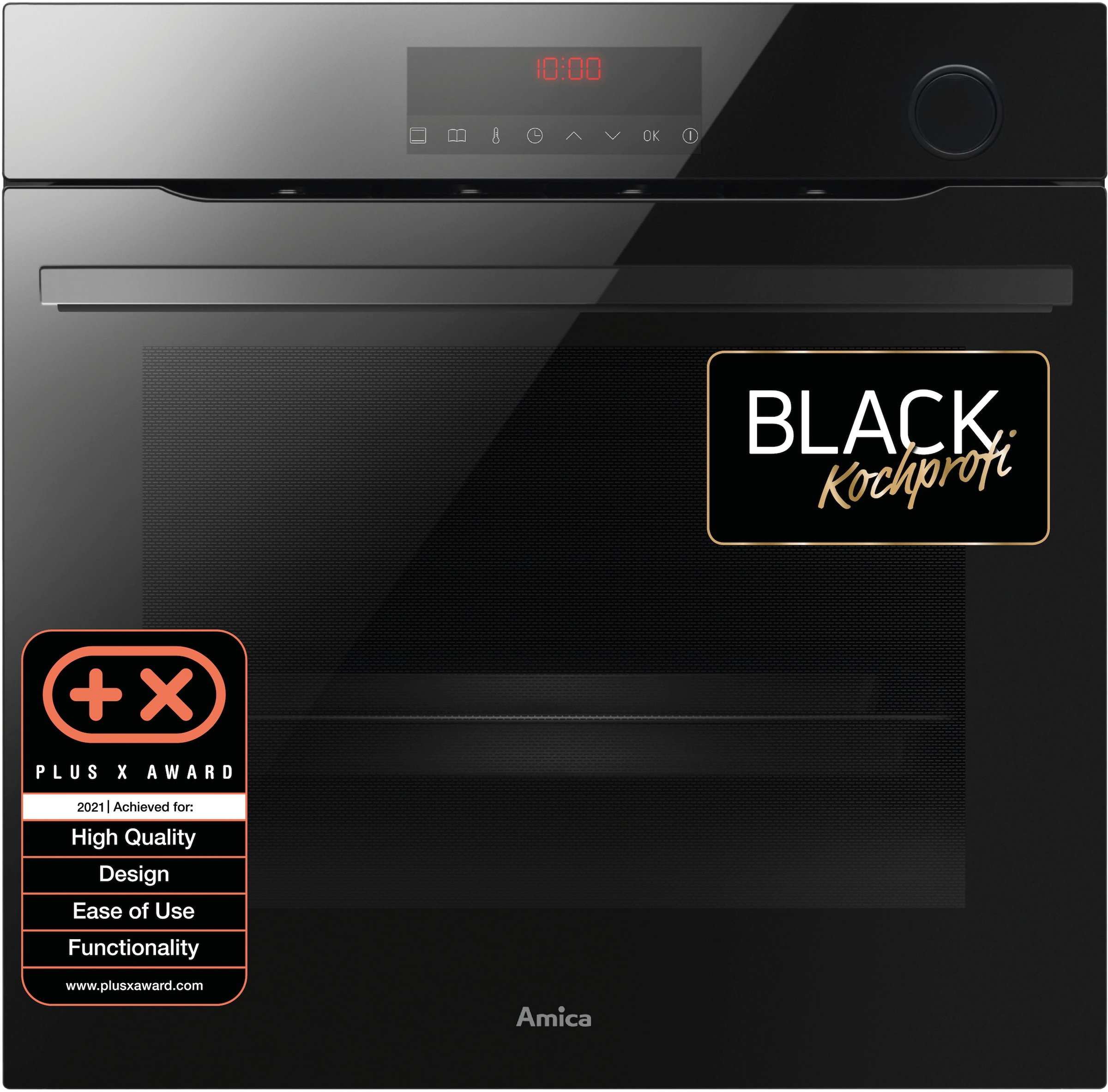 Amica Dampfbackofen  »EBSX 949 610 S«, mit Teleskopauszug nachrüstbar, Steam Clean, Extra großer Ofen mit 2 Auszügen, Backbleche gleiten sicher heraus.