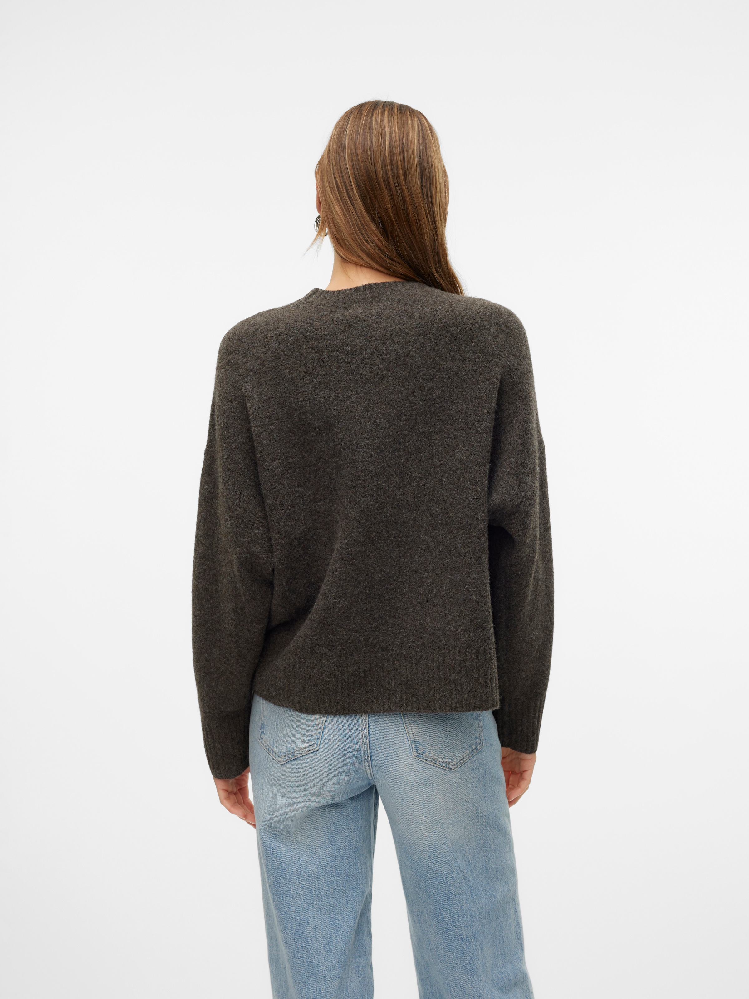 Vero Moda Strickpullover »VMBOOM LS O-NECK PULLOVER GA NOOS« Materialmix, loose fit