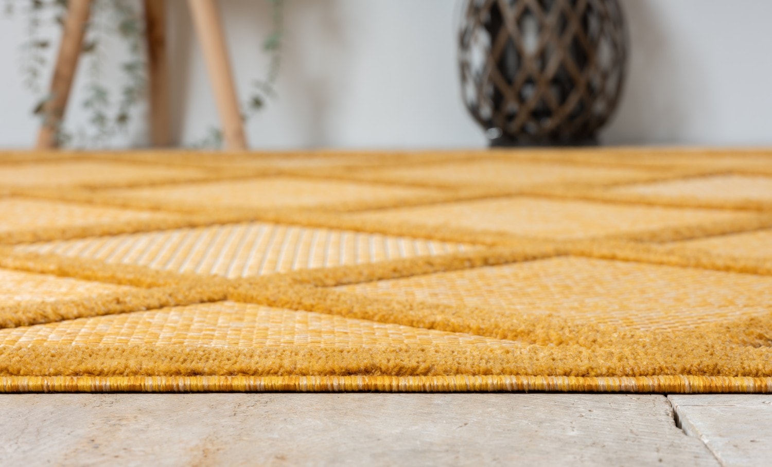 Myflair Möbel & Accessoires Teppich »Amara Lagerräumung«, rechteckig, 8 mm Höhe, Uni Farben, Hoch-Tief Effekt, Outdoor geeignet, Balkon, Terrasse