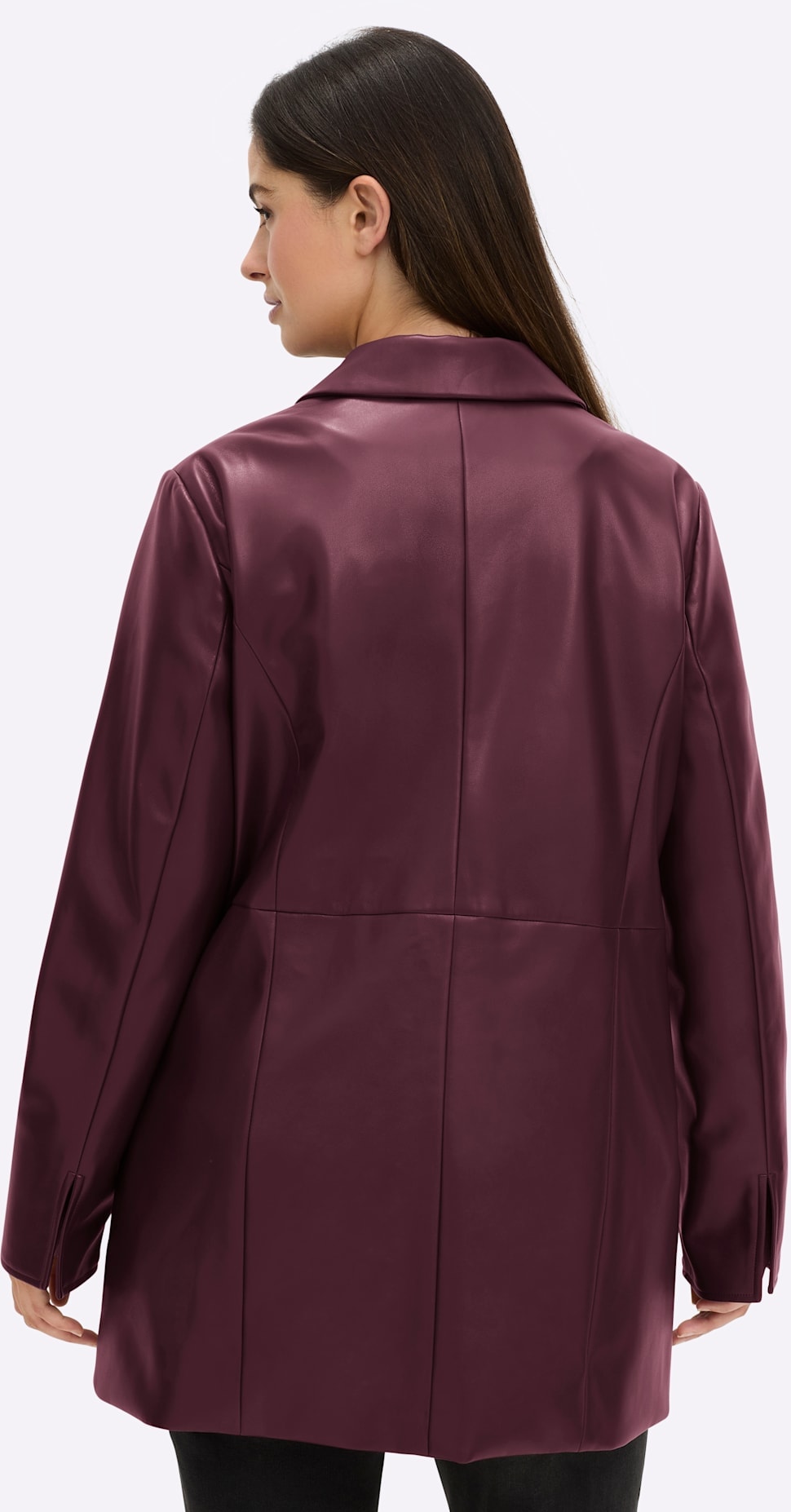 Sheego Lederimitatjacke, ohne Kapuze