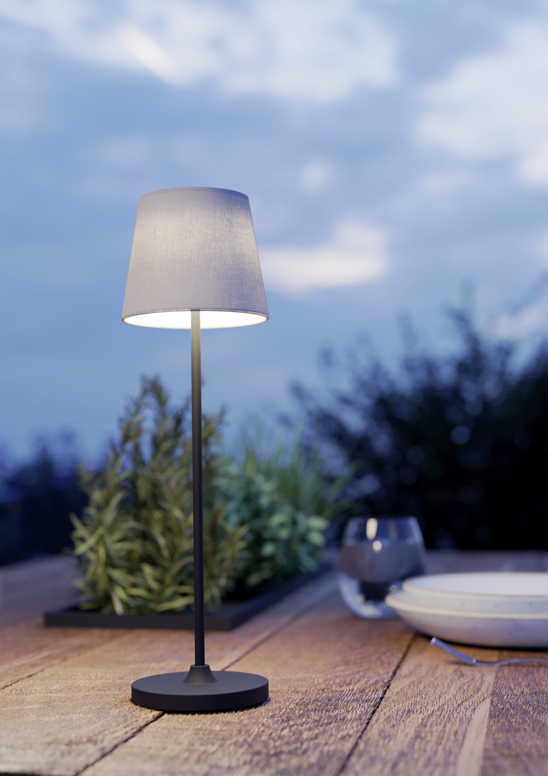 EGLO Tischleuchte »LEONERO Tischlampe - Stahl - LED - 3,8W - IP20« LED-Modul 1 Stk. Neutralweiß | Warmweiß Akku Tischleuchte, Nachttischlampe, kabellos, H34 x Ø11 cm