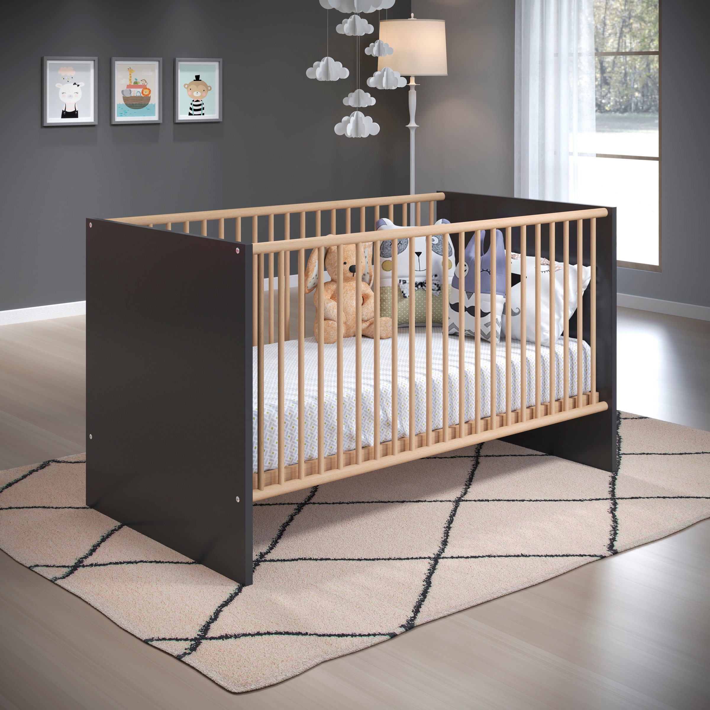 trendteam Babymöbel-Set »Mats«, (Set, 3 tlg., Bett, Wickelkommode, Schrank)