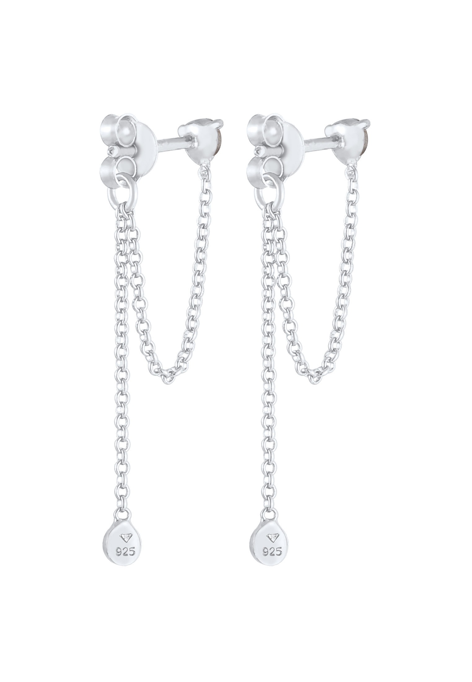 Elli Paar Ohrhänger »Ohrringe Rund Kristalle Ketten Look 925 Sterling Silber«