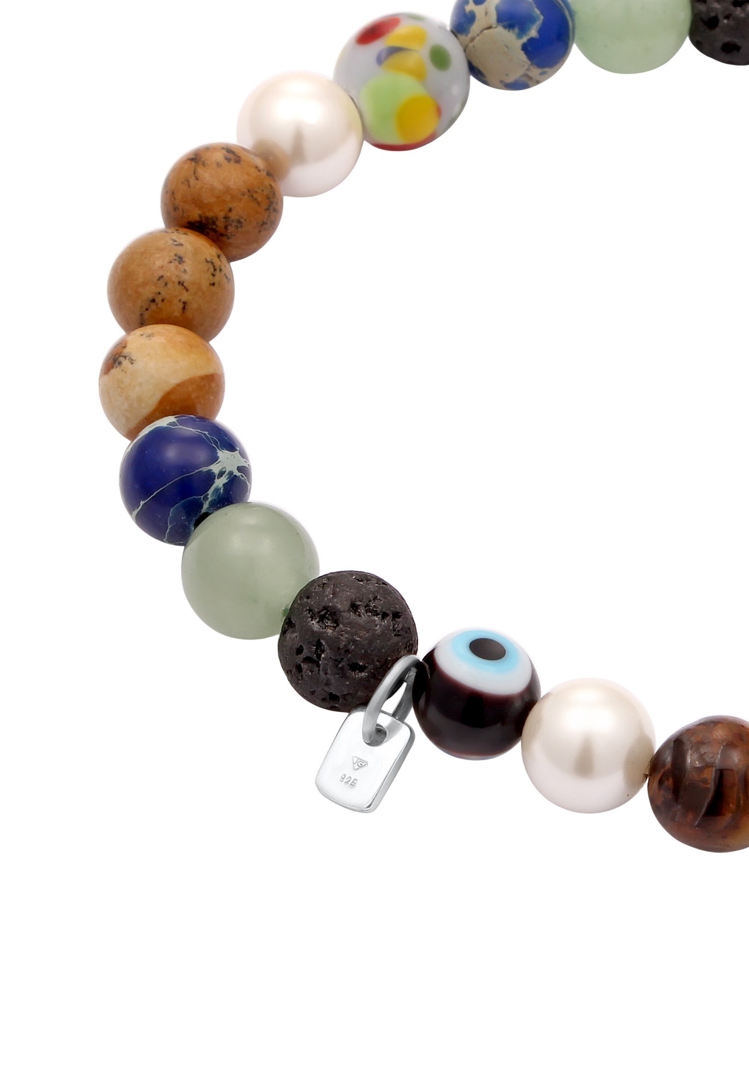 Kuzzoi Armkette »Armband Smiling Face Evil Eye Bead Glas Achat 925 Sterling Silber«