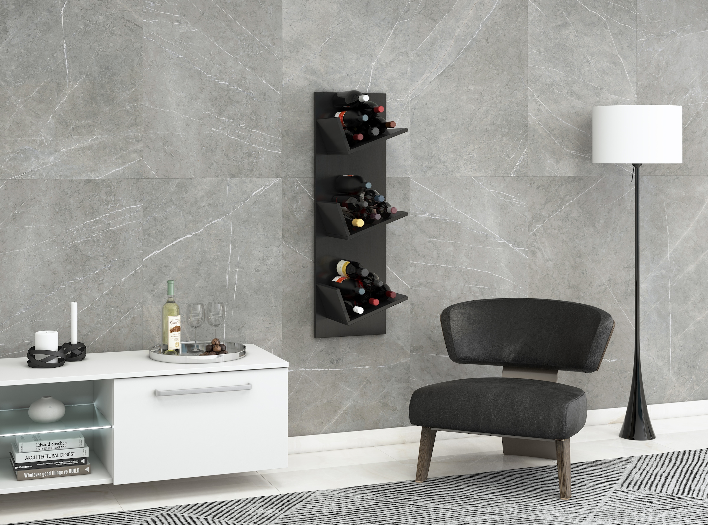 VCM Wandregal »Holz Weinregal Wandregal Flaschen Wein Vinosi«