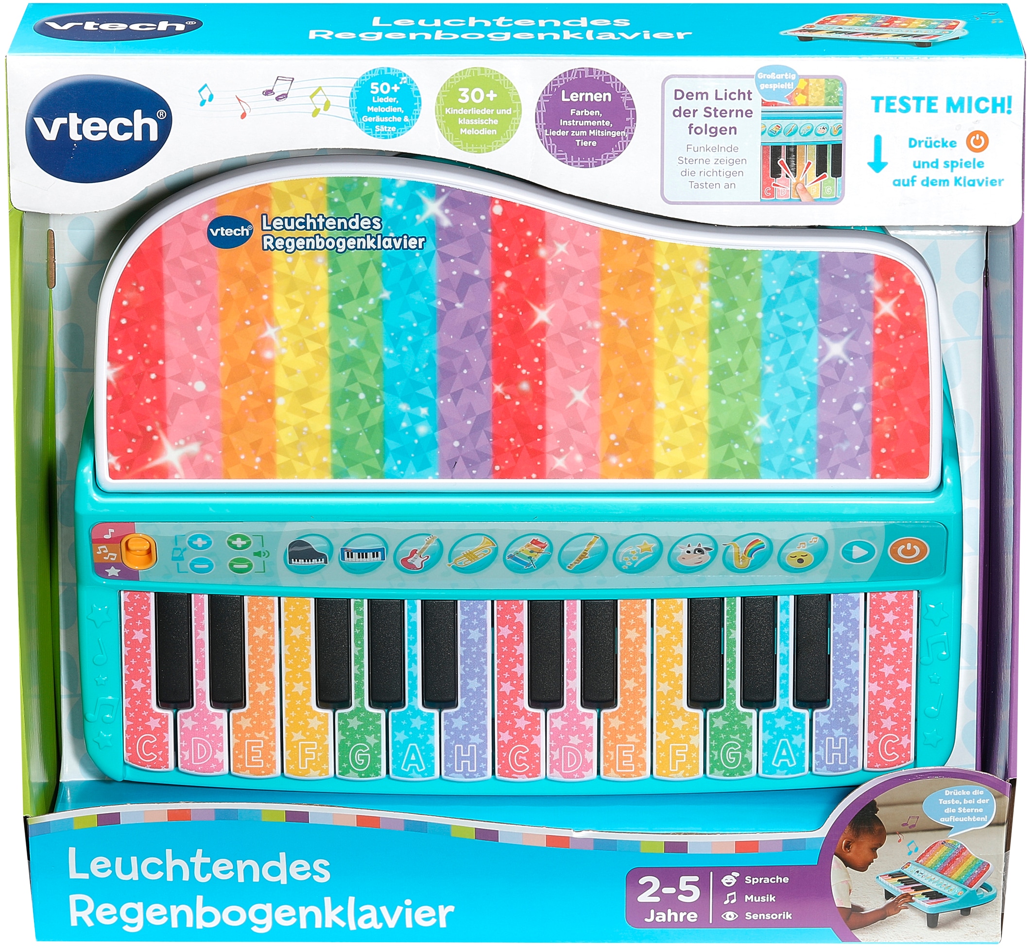 Vtech® Spielzeug-Musikinstrument »Leuchtendes Regenbogenklavier« mit Lichteffekten
