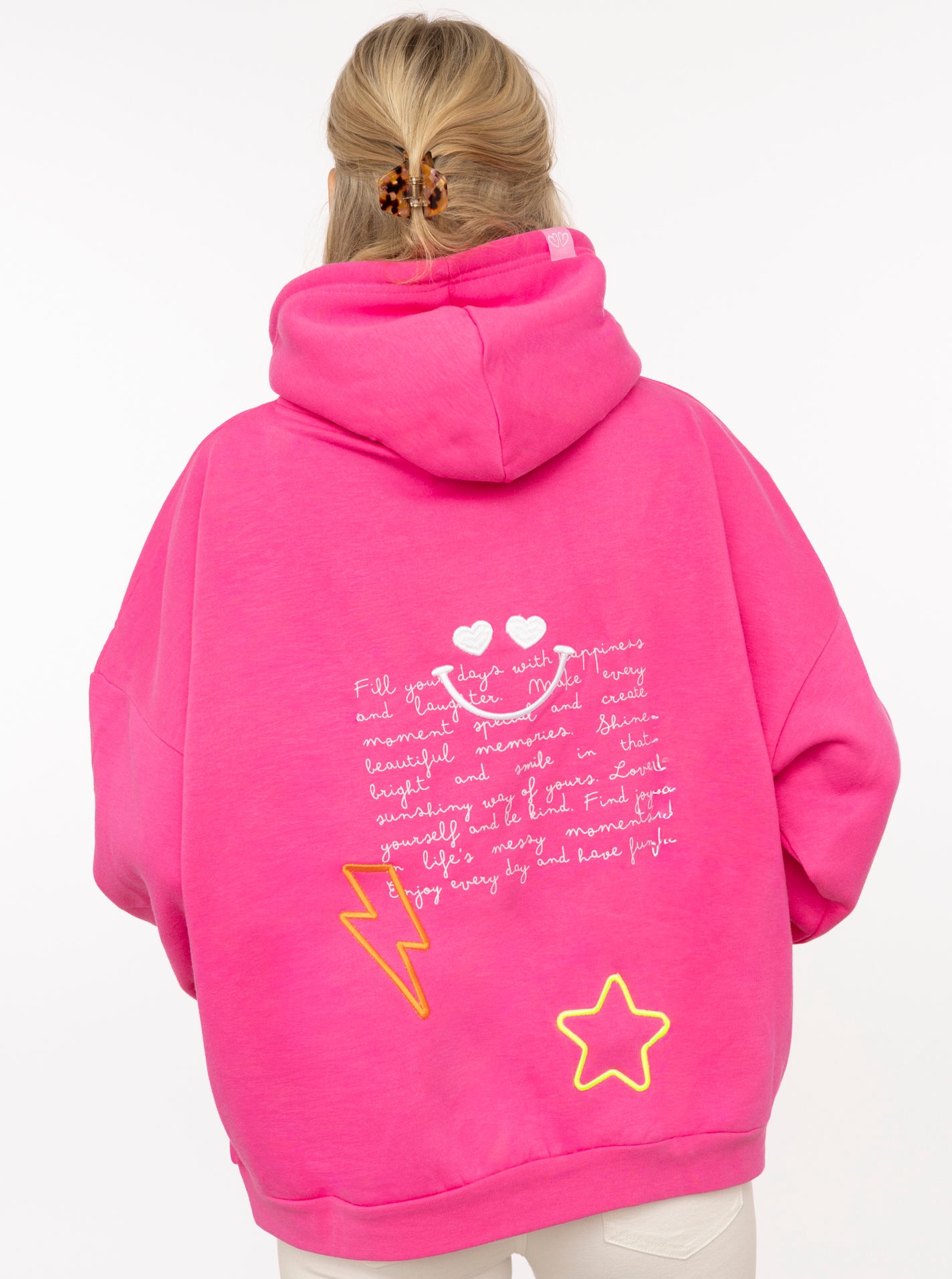 Zwillingsherz Hoodie »"SHINE BRIGHT"«, Kapuze mit Kordel, Statement Motive, Eingriffstaschen
