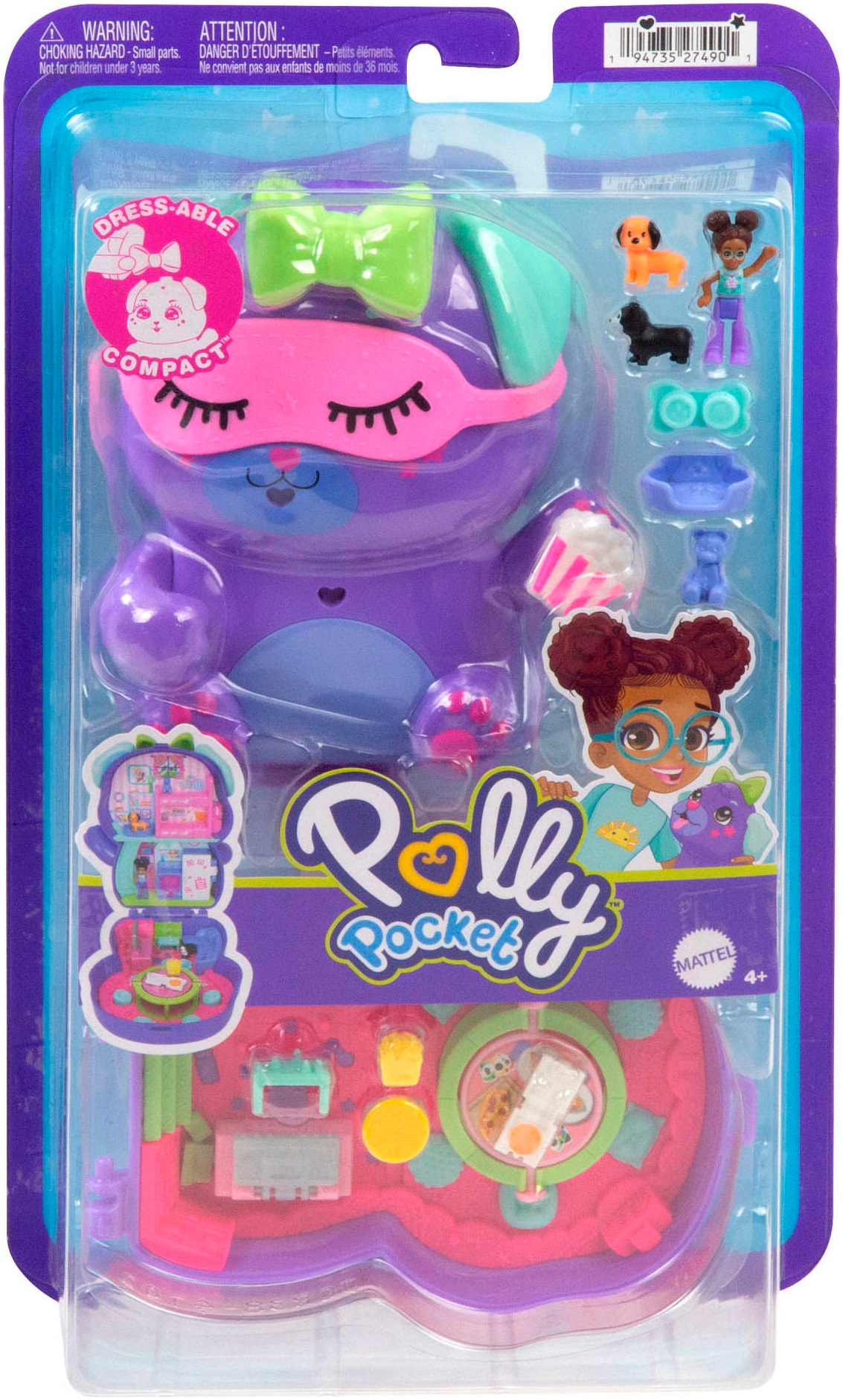 Polly Pocket Spielwelt »Übernachtungsparty-Welpen-Schatulle«