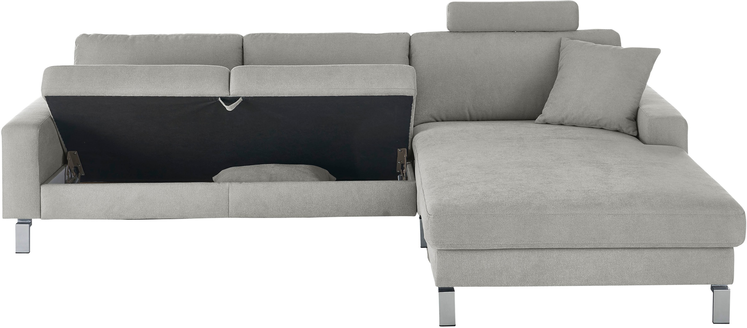 3C Candy Ecksofa »Lecce, wahlweise PUR-Schaumstoff oder Tonnentaschenfederkern«, Bett im 2,5-Sitzer, teilmotorische Schlaffunktion im Longchair, L-Form