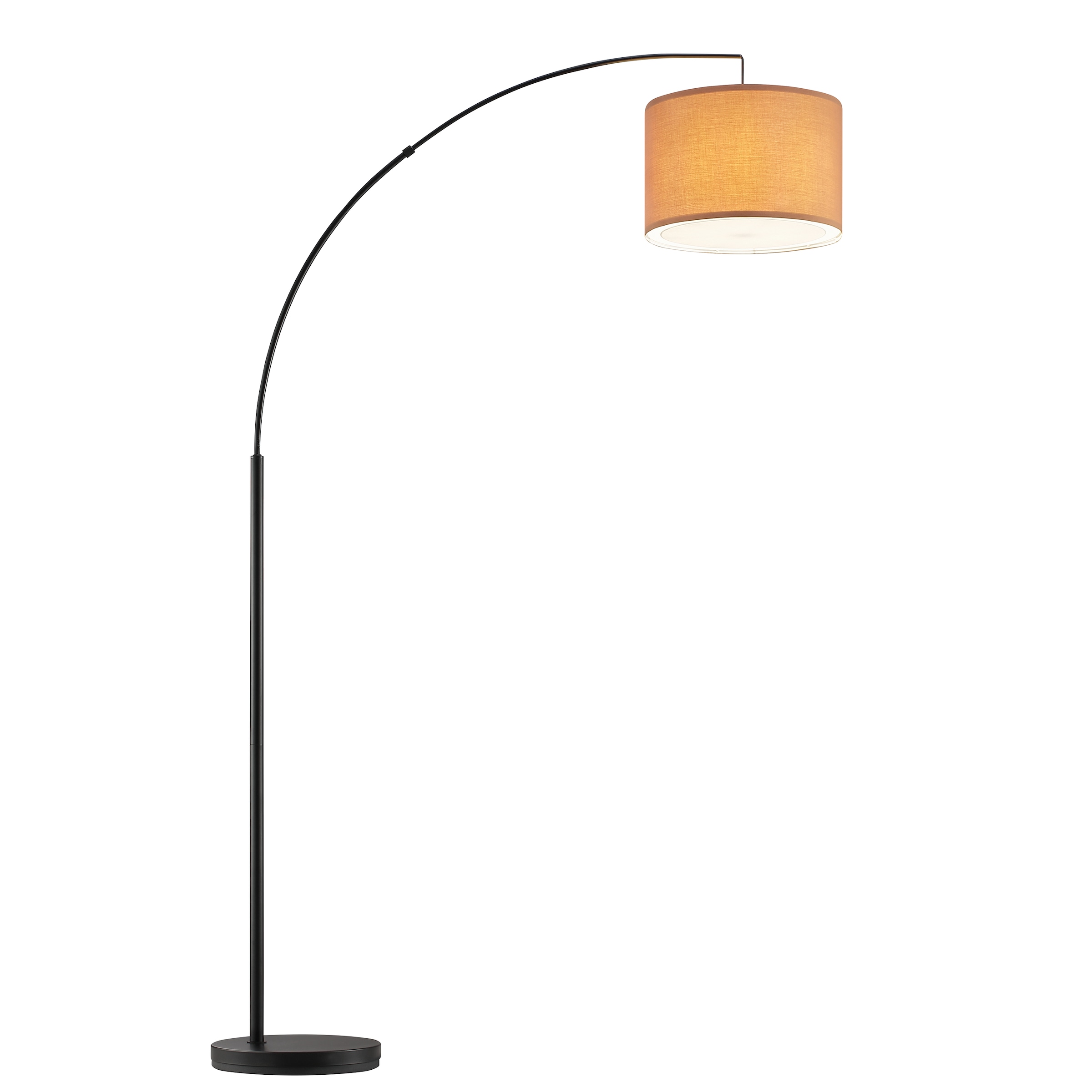 OTTO home Stehlampe »Stellan« E27 1 Stk. Bogenlampe Textilschirm Stoff Ø 36cm, E27, Fußschalter, Bogenleuchte
