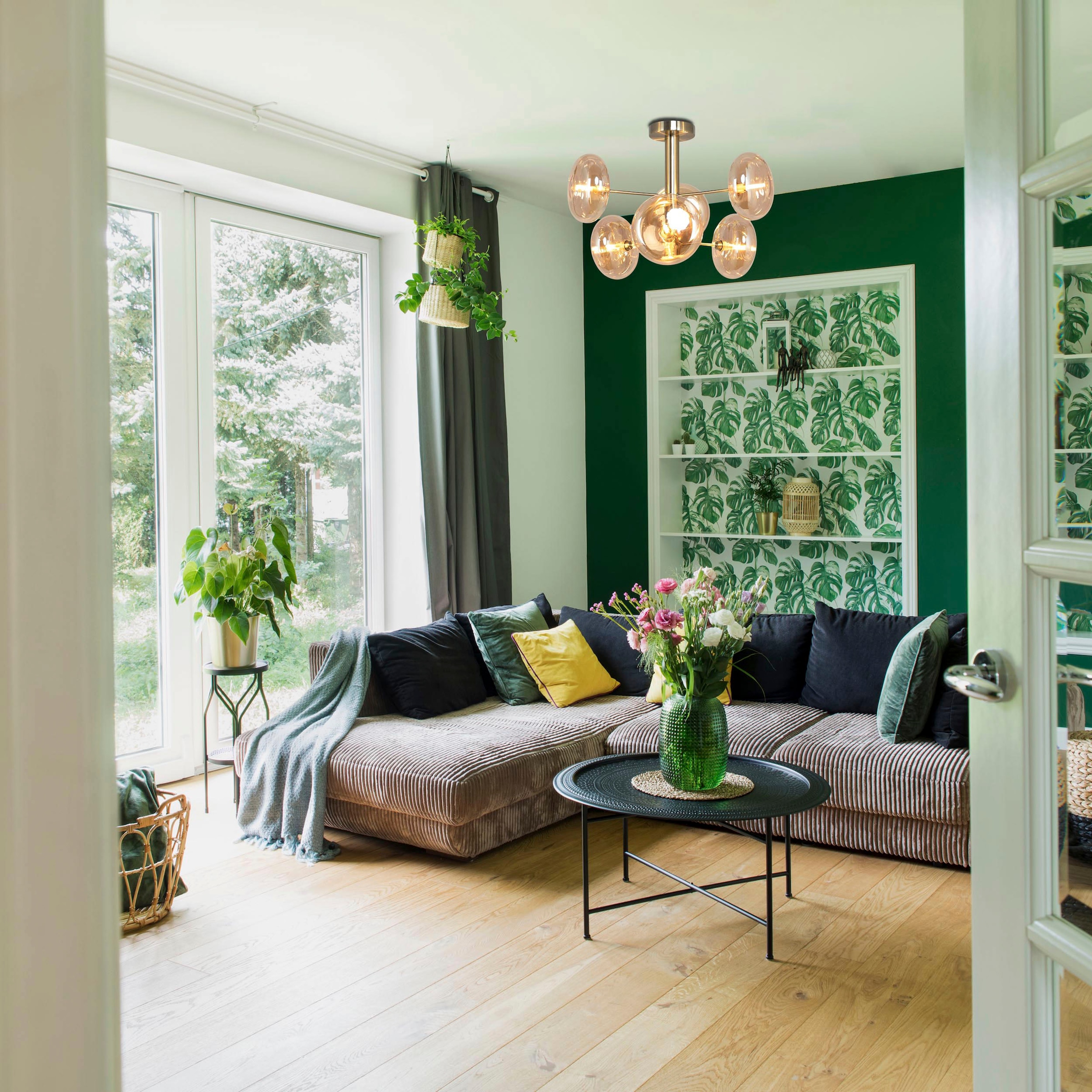 näve Deckenleuchten »Orion« G9 1 Stk. Glasschirme, 6flg. G9, exkl. Leuchtmittel, messing-matt, D: 53cm