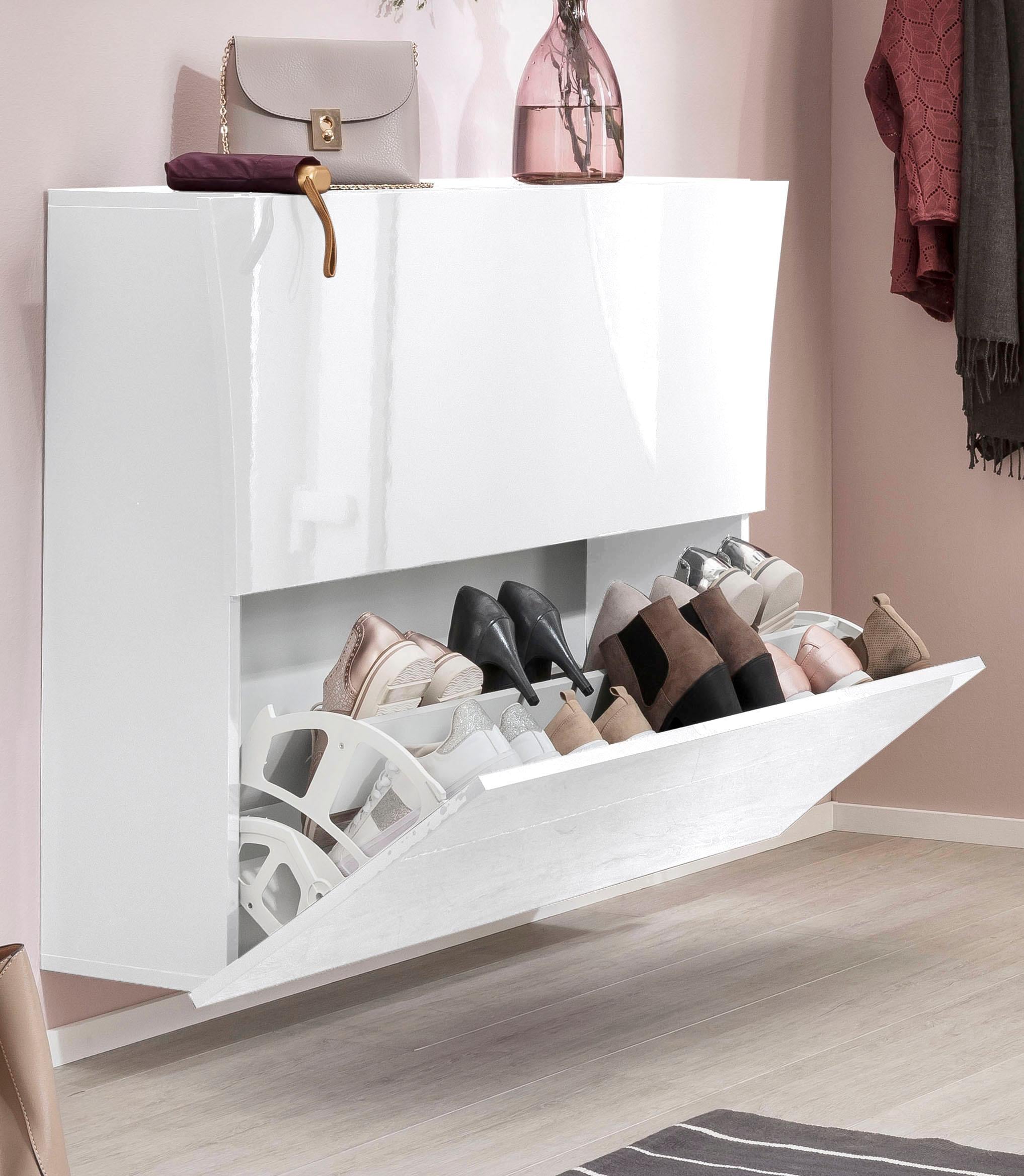 INOSIGN Schuhschrank »Arco, Schuhkipper, Schuhkommode«, 2 Klappen mit Doppelschuhtrommeln, Frontbreite 90-101cm