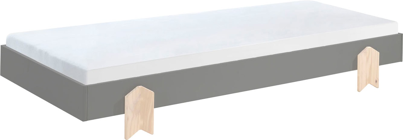 Vipack Kinderbett »Modulo«, (Made in Europe), Jugendbett, Einzelbett, Stapelbett mit Füßen in Pfeiloptik